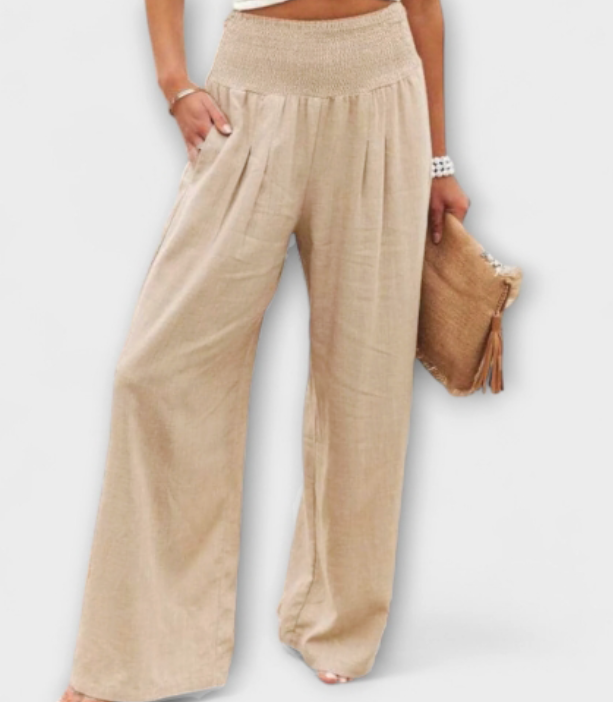 Thearya - Pantalones de lino holgados y casuales LuvaModa