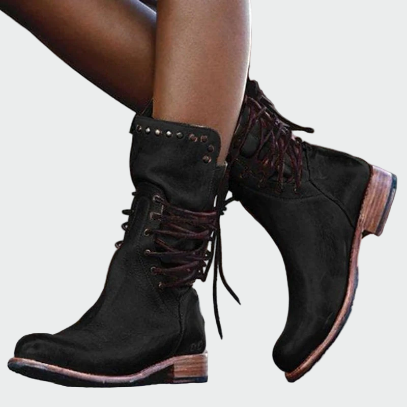Botines de piel con cordones LuvaModa