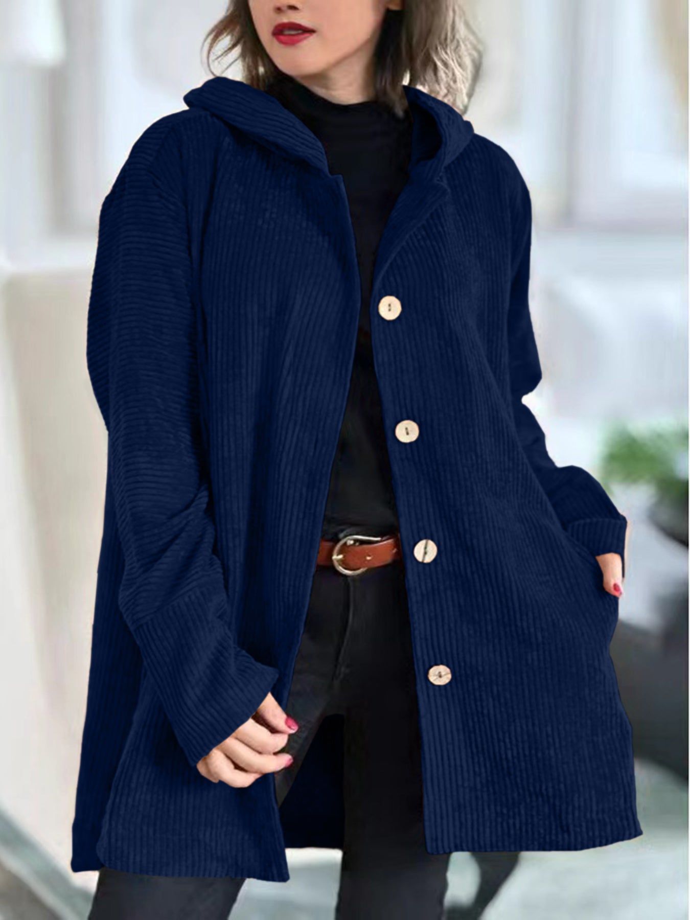 Cordia - Chaqueta con capucha de pana Luvamoda