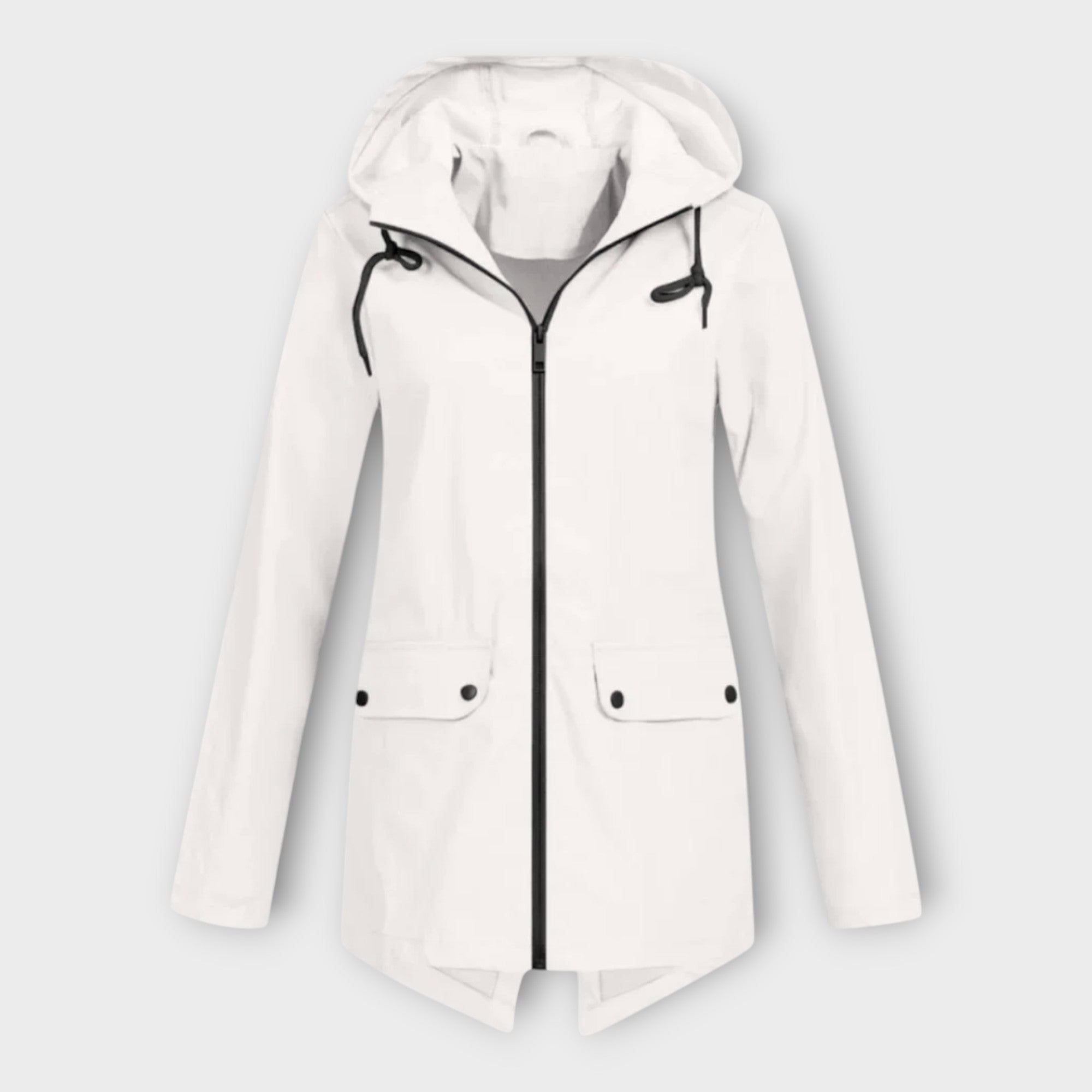 Chaqueta impermeable elegante con capucha Luvamoda