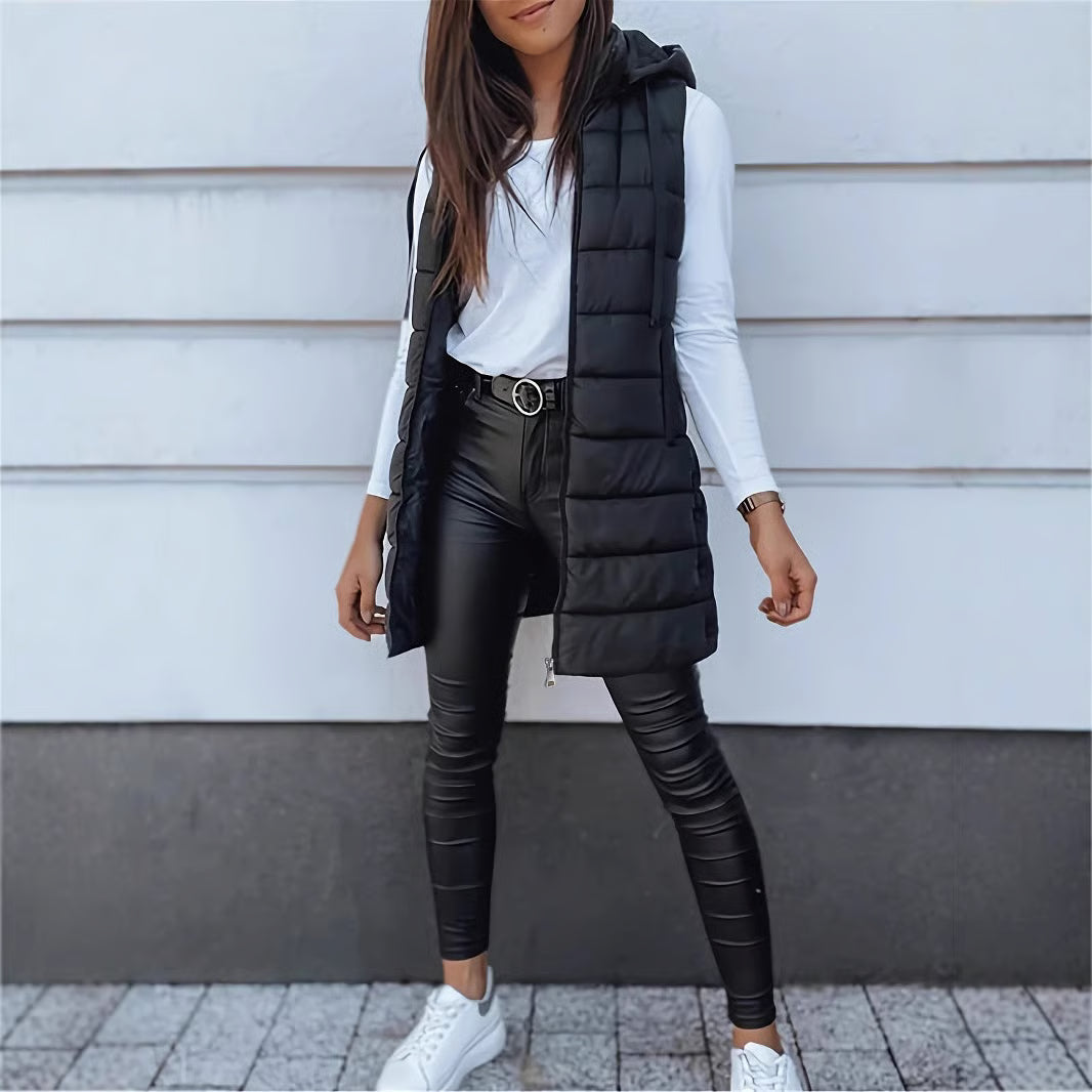 Chaqueta larga sin mangas para mujer Luvamoda