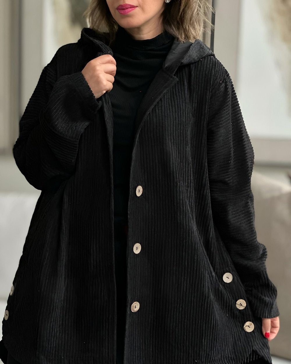 Cordia - Chaqueta con capucha de pana Luvamoda