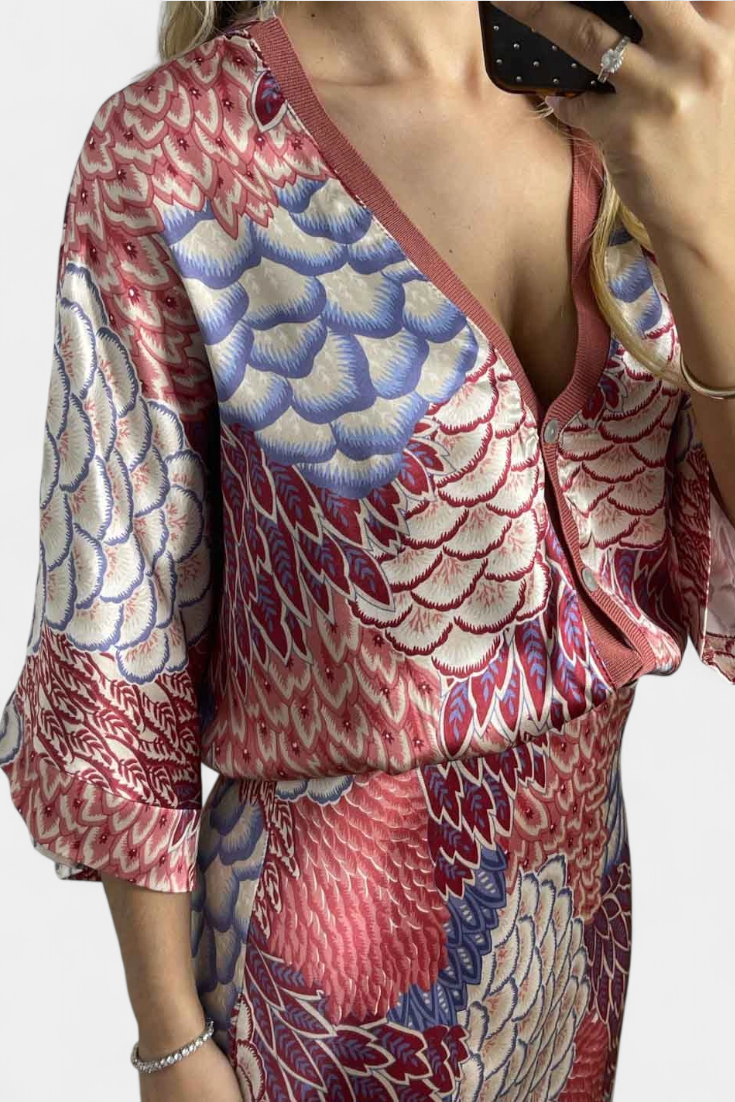 Conjunto de blusa de sirena suave y falda floral Shae LuvaModa