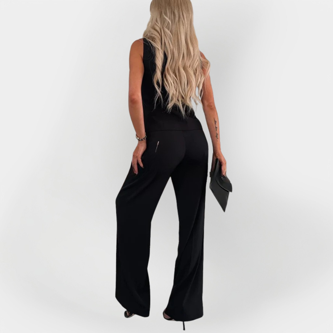 Conjunto elegante de pantalón y top sin mangas LuvaModa