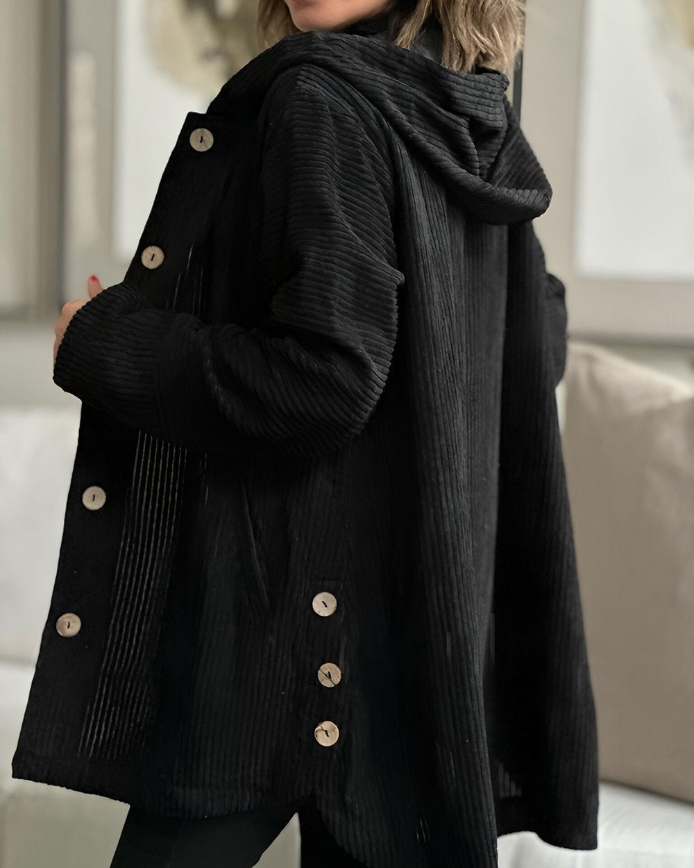 Cordia - Chaqueta con capucha de pana Luvamoda