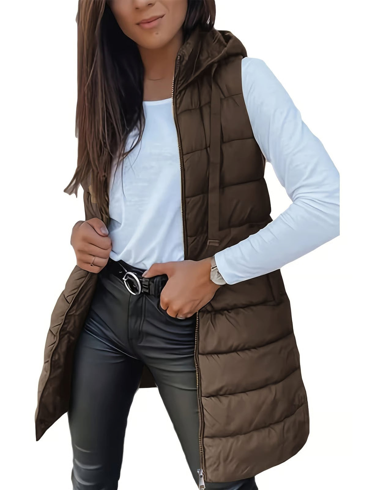 Chaqueta larga sin mangas para mujer Luvamoda