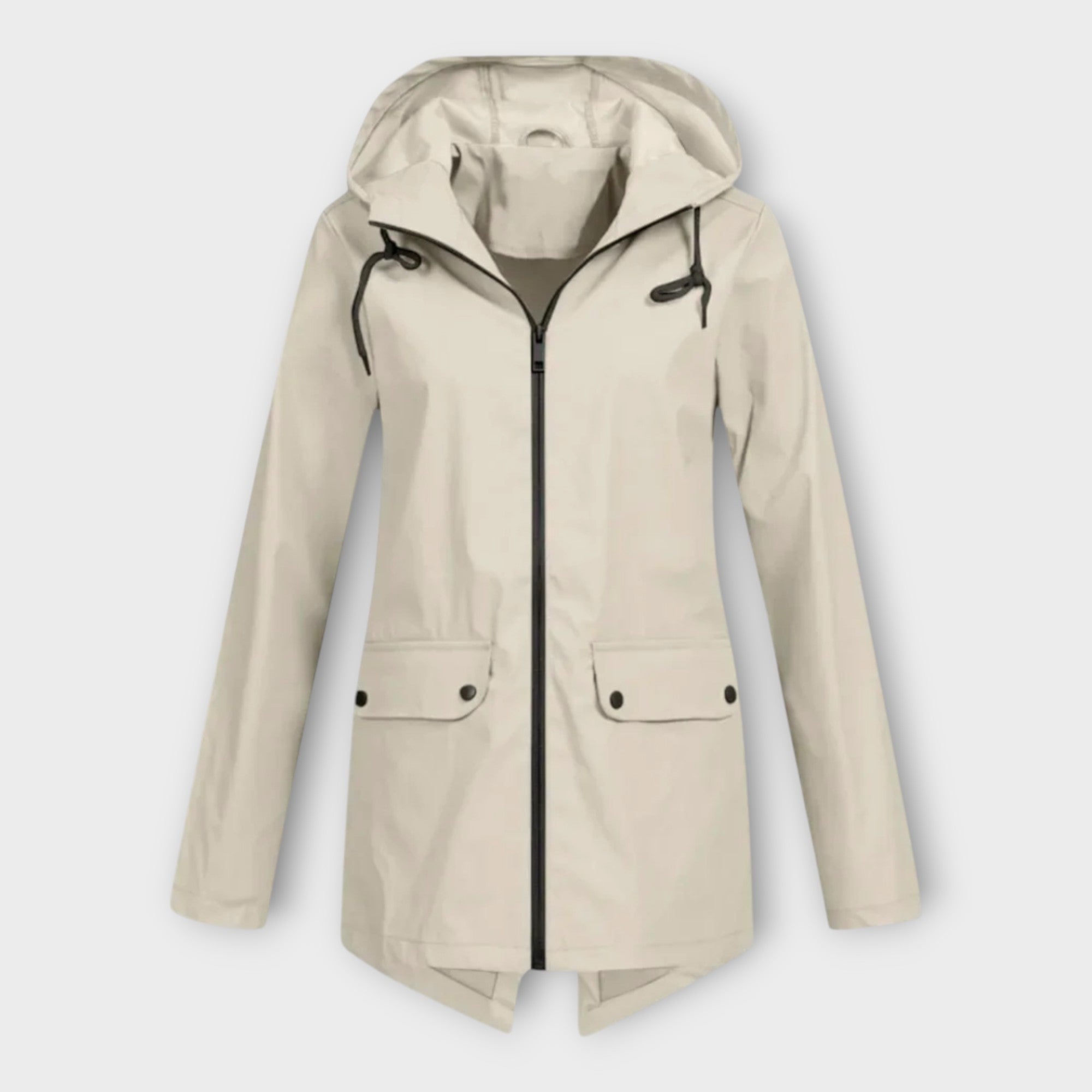 Chaqueta impermeable elegante con capucha Luvamoda