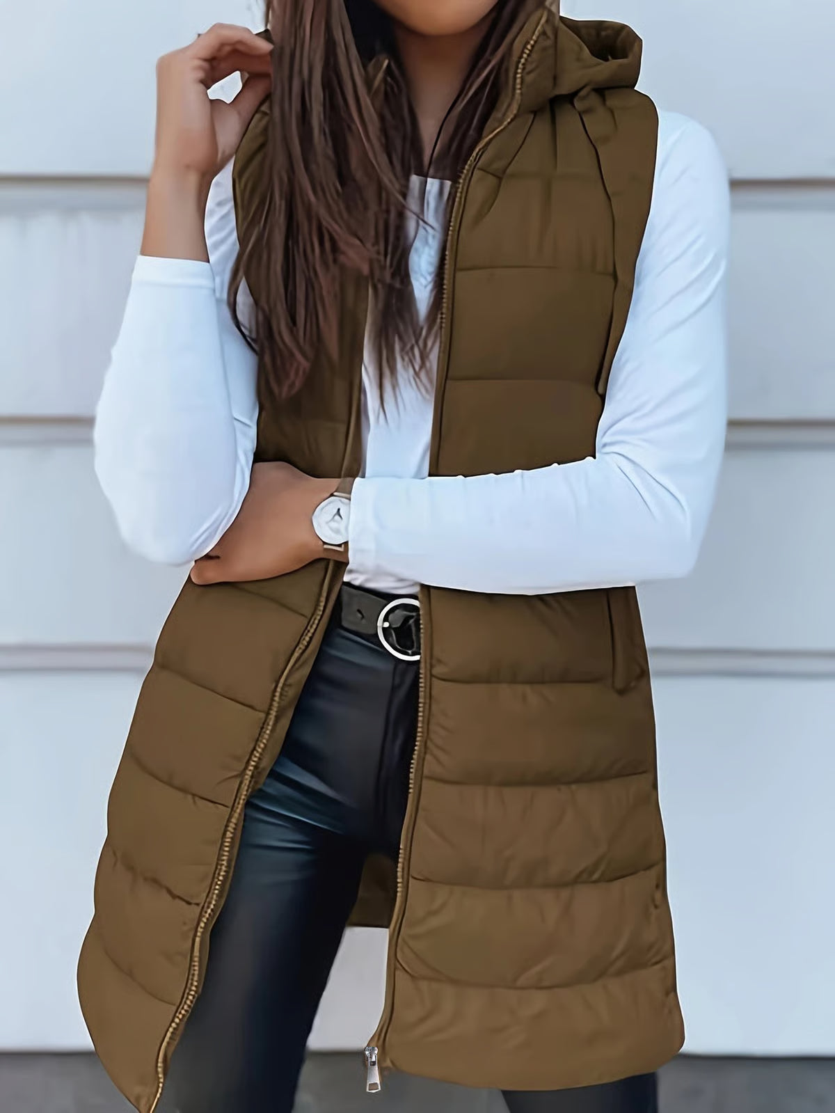 Chaqueta larga sin mangas para mujer Luvamoda