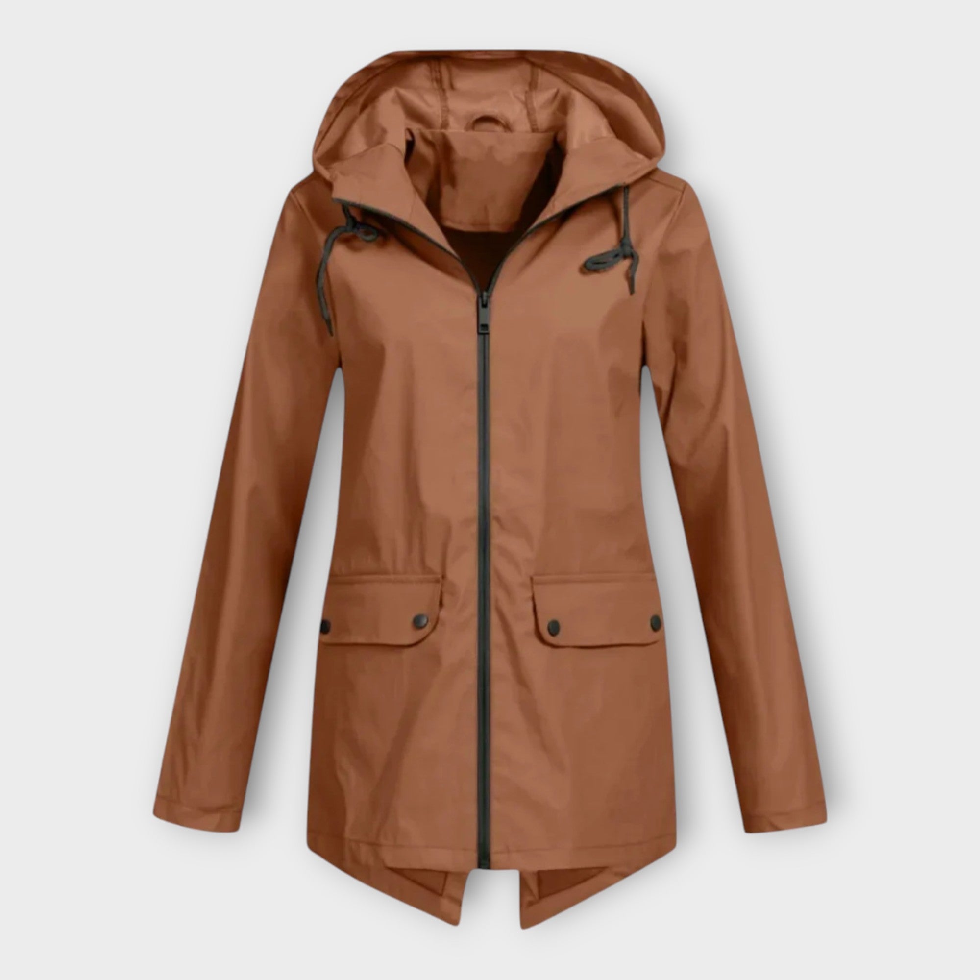 Chaqueta impermeable elegante con capucha Luvamoda