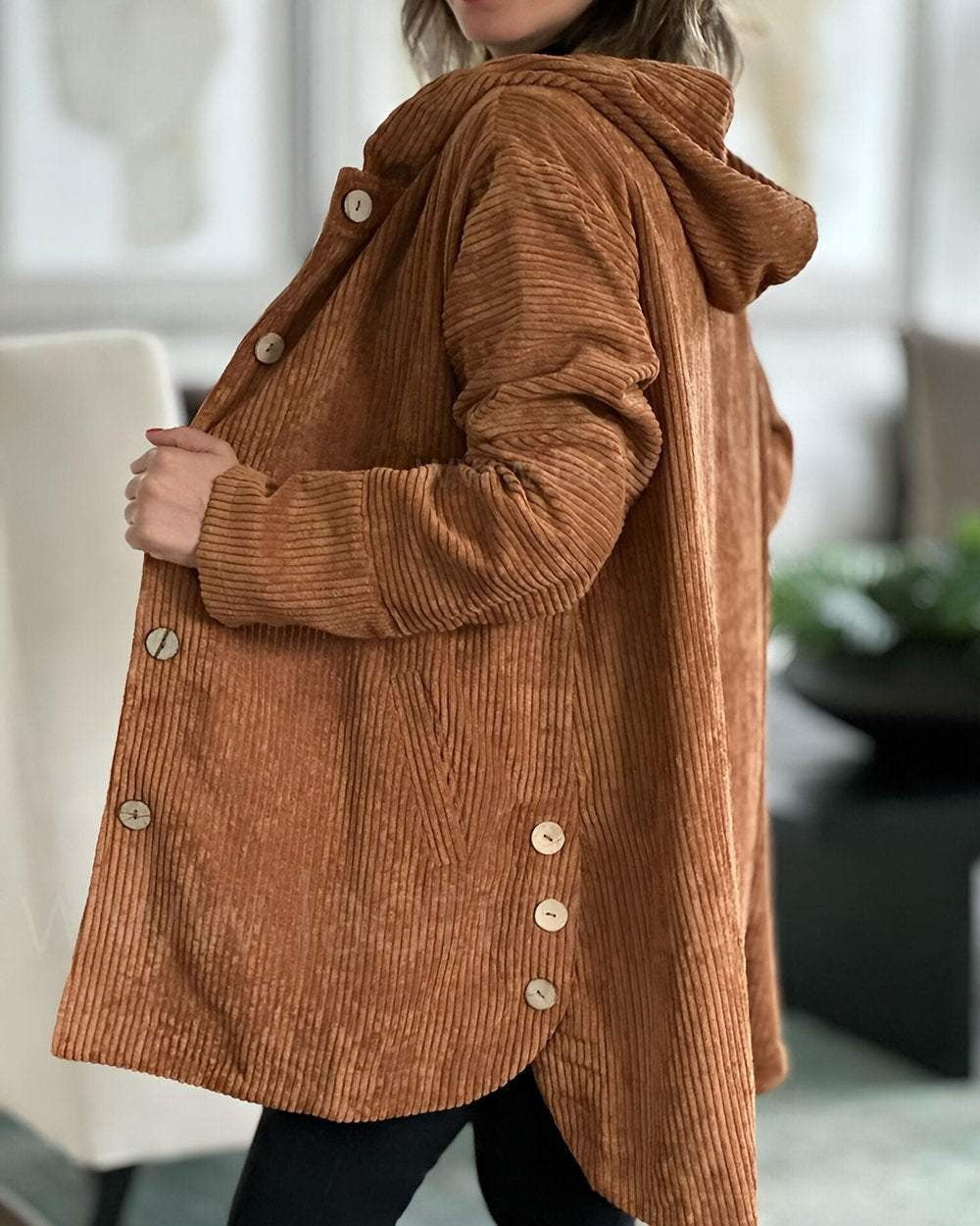 Cordia - Chaqueta con capucha de pana Luvamoda