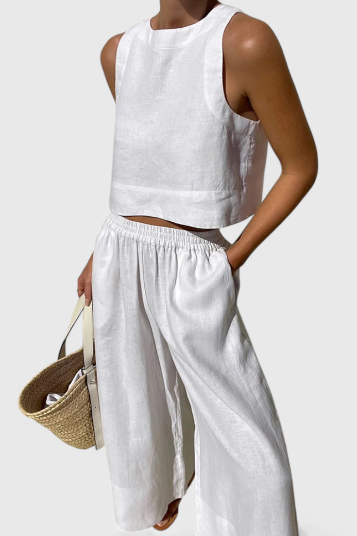 Conjunto minimalista Avelina en algodón ligero y lino LuvaModa