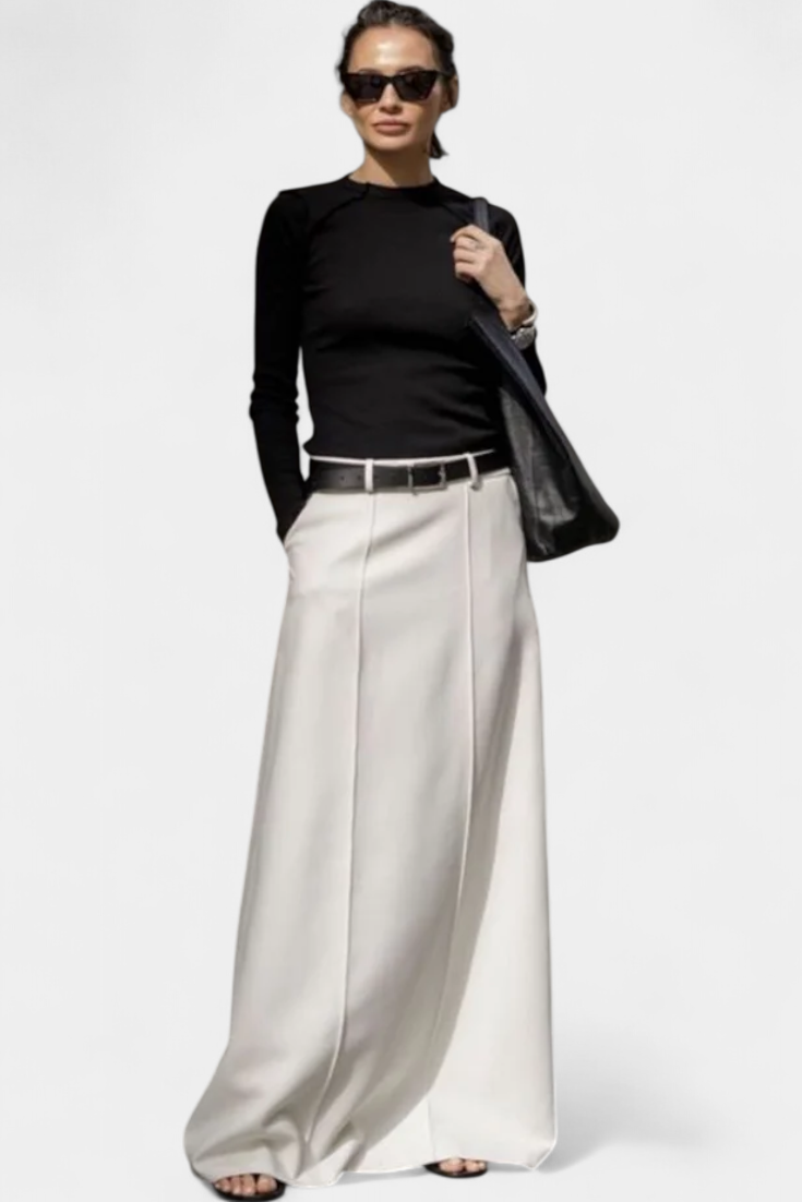 Falda Ada H-Line monocromática con estilo urbano moderno LuvaModa