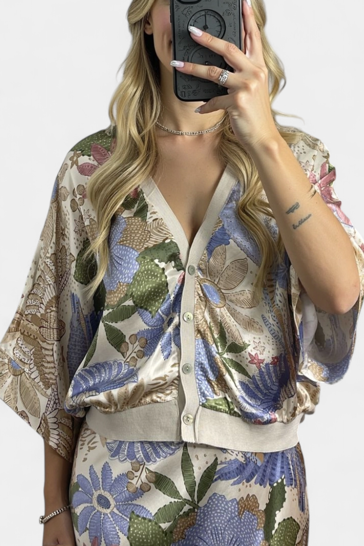 Conjunto de blusa de sirena suave y falda floral Shae LuvaModa