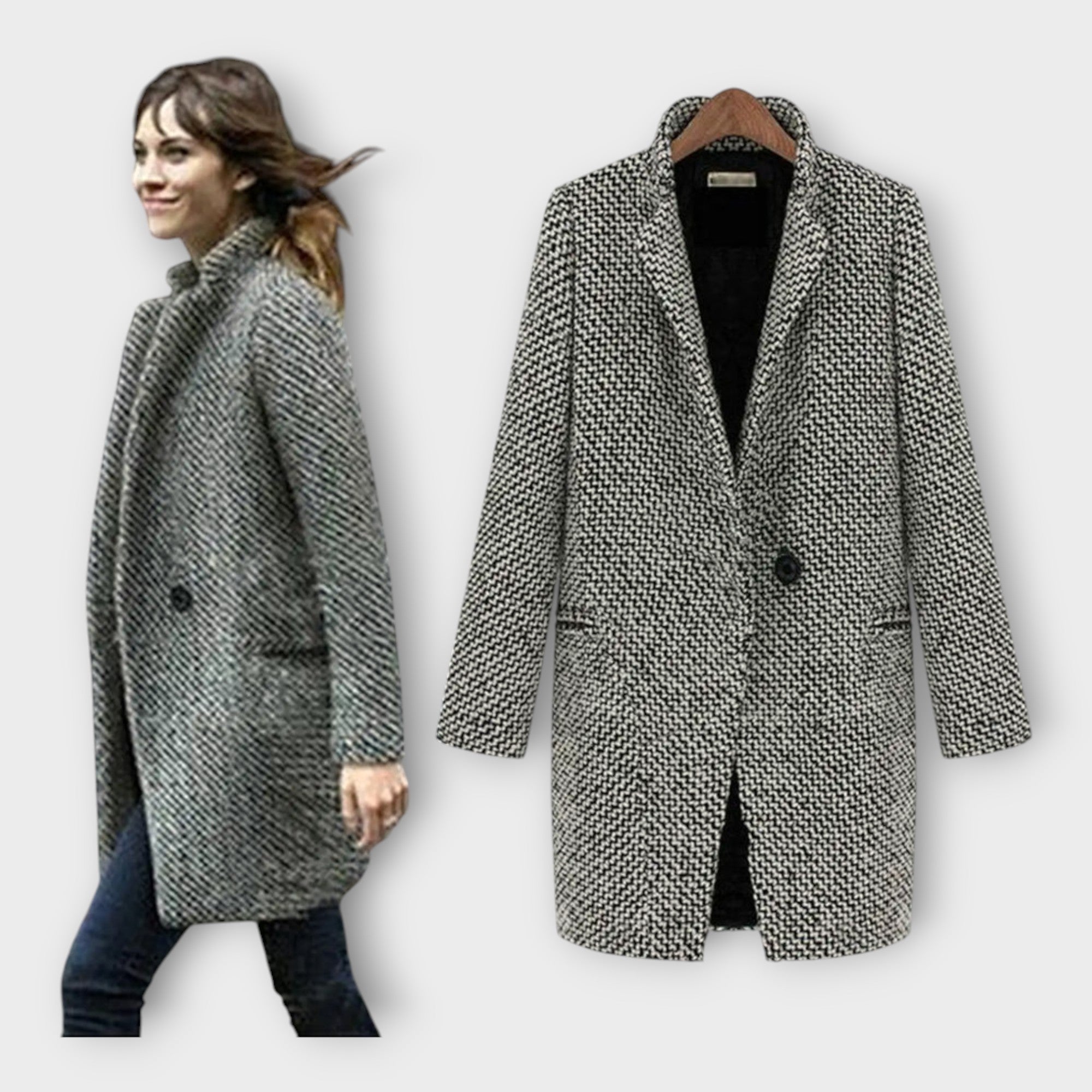 Elegante abrigo de lana con estilo atemporal Luvamoda