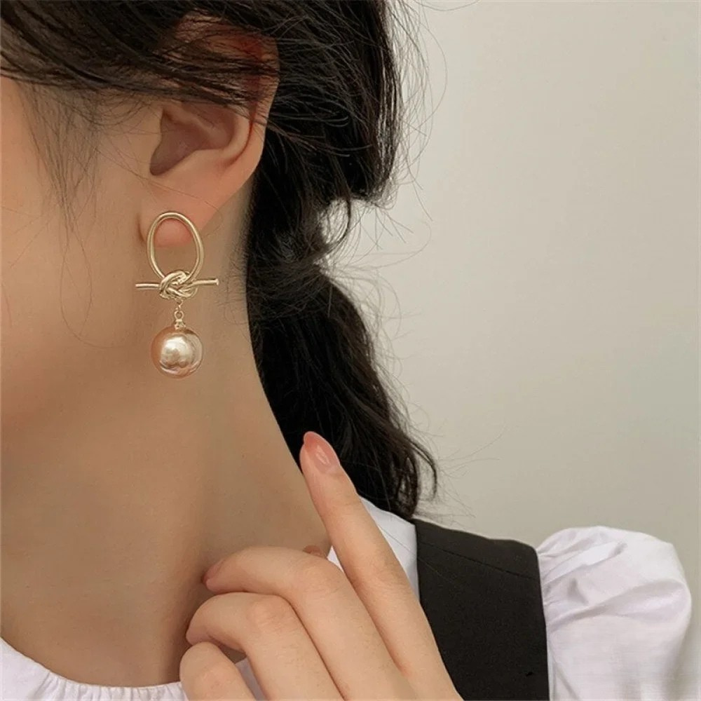 Pendientes de oro-aros con perla LuvaModa