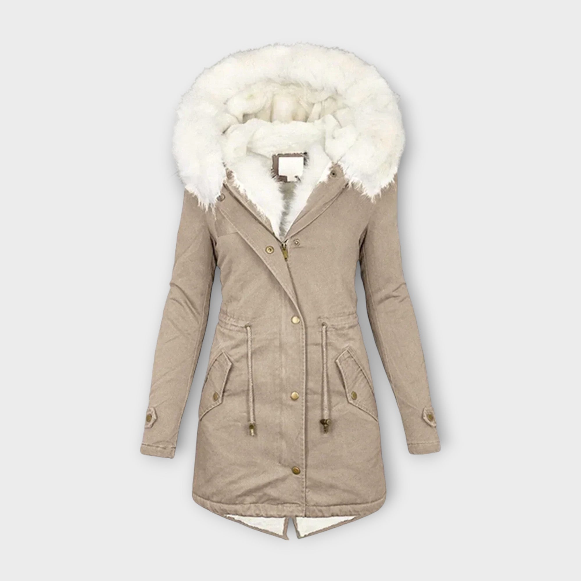 Ivara - Chaqueta de invierno impermeable y forrada de piel Luvamoda