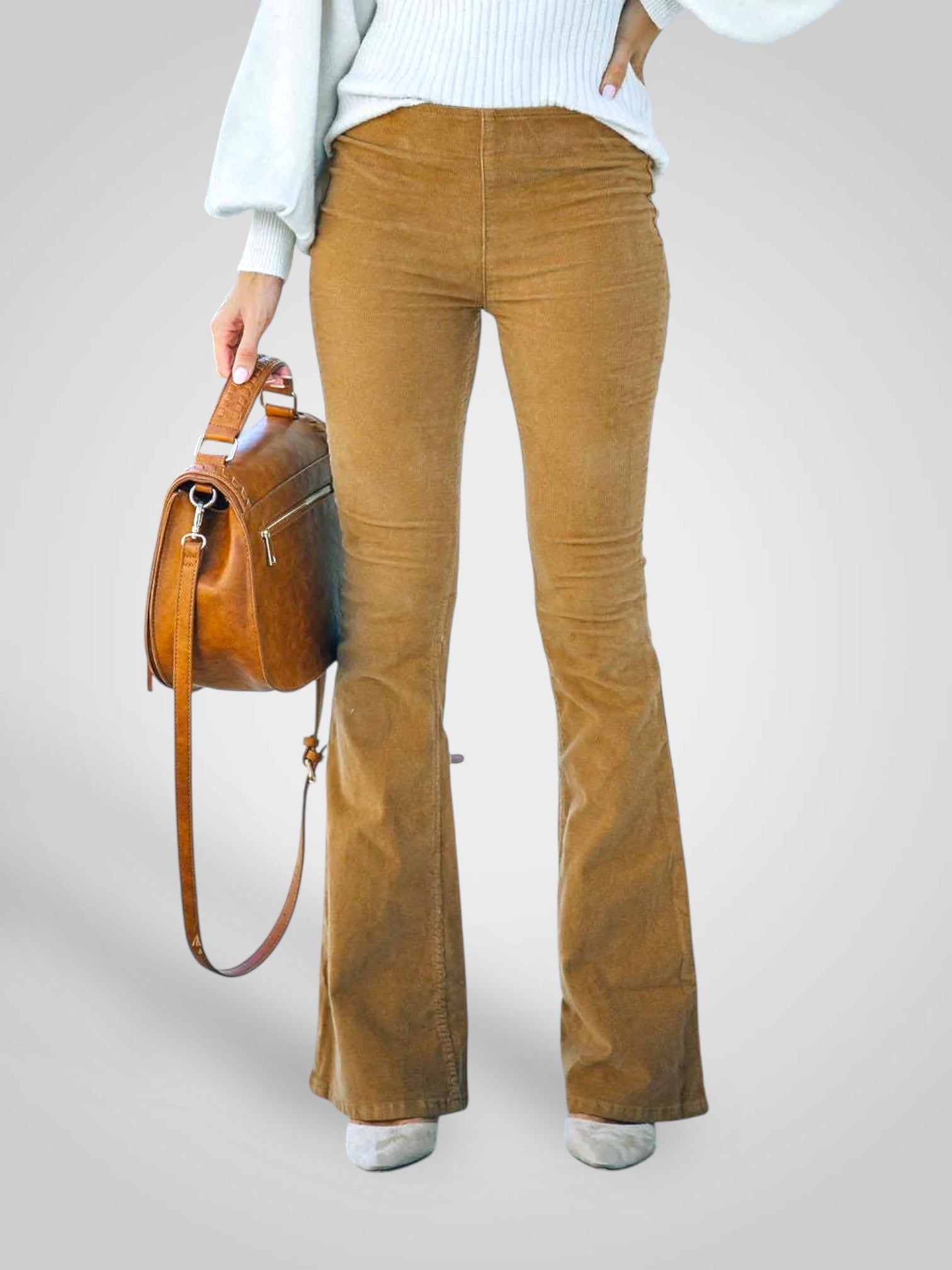 Nedda | Pantalones acampanados de cintura alta - Corte elástico LuvaModa