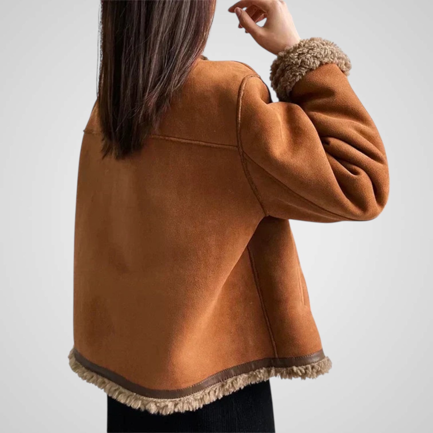 Imer | Chaqueta de piel de oveja abotonada Luvamoda