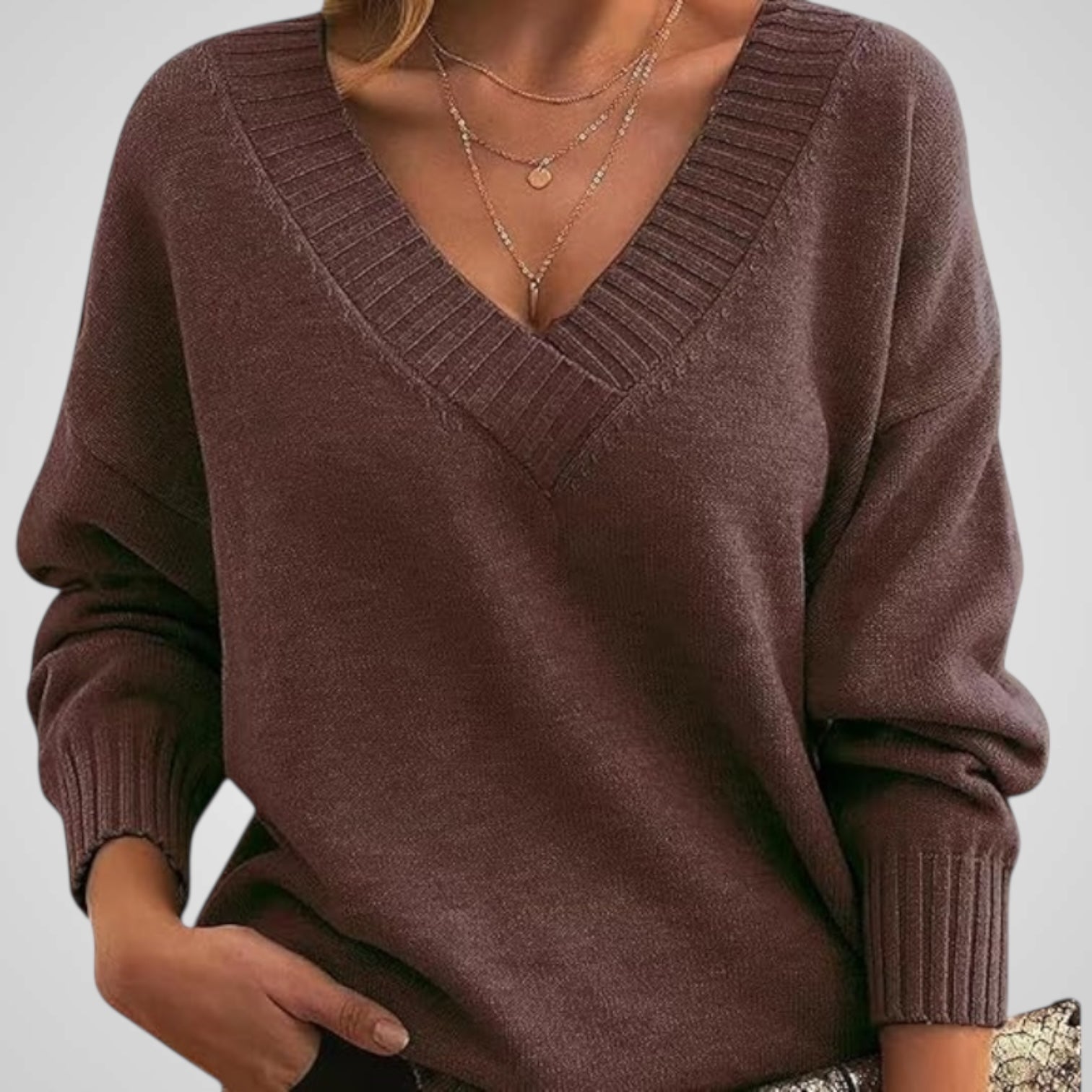 Ani | Jersey elegante de cachemira con cuello en V Luvamoda