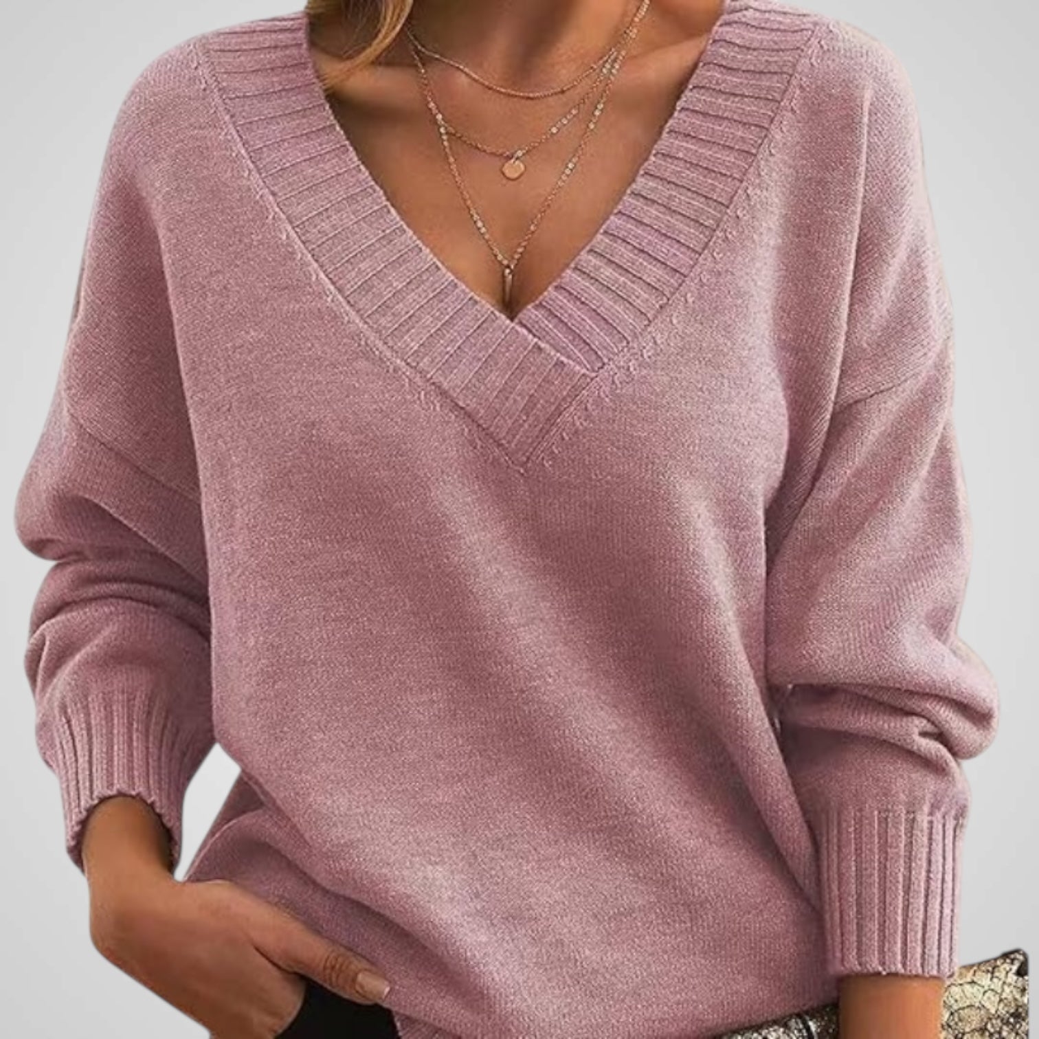 Ani | Jersey elegante de cachemira con cuello en V Luvamoda