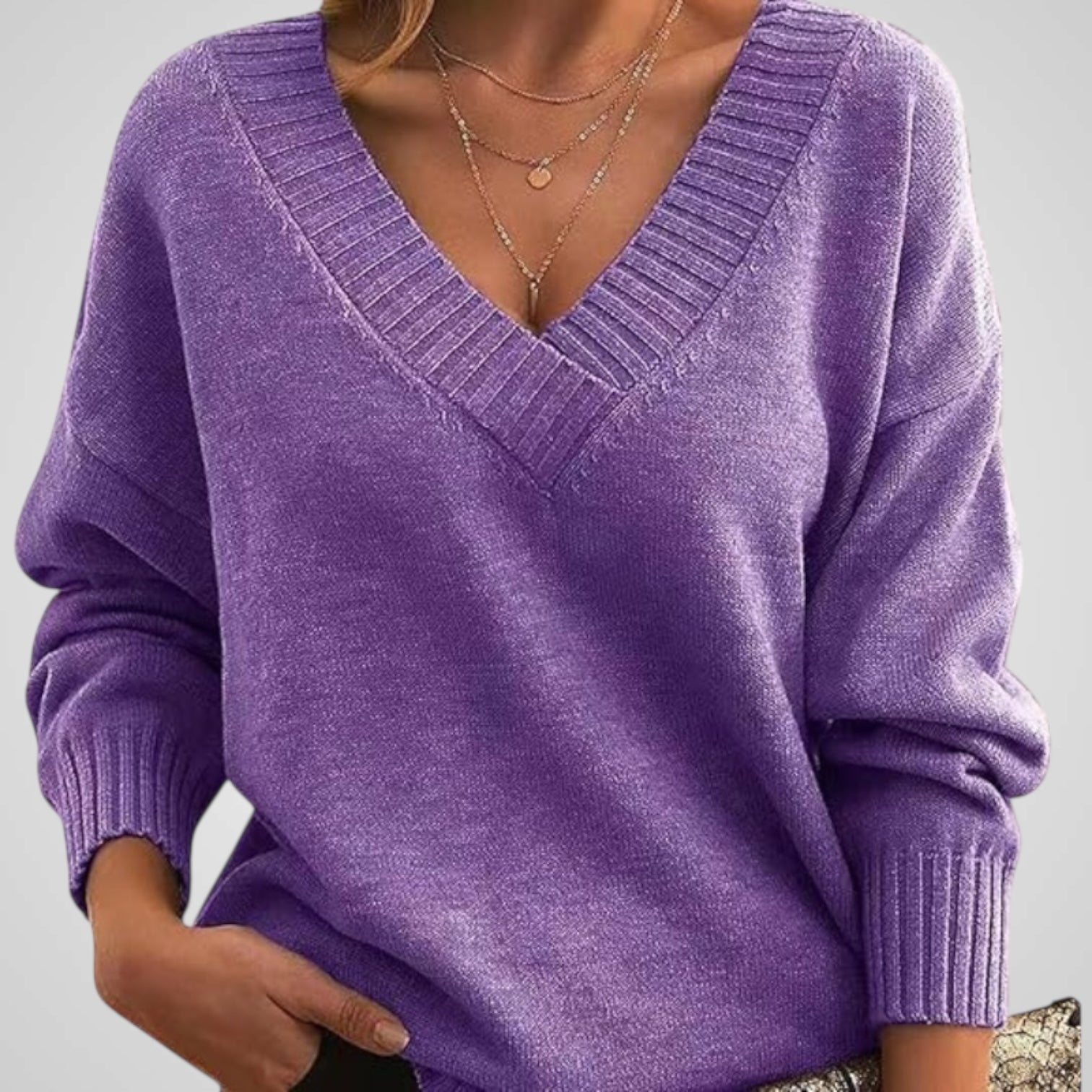 Ani | Jersey elegante de cachemira con cuello en V Luvamoda