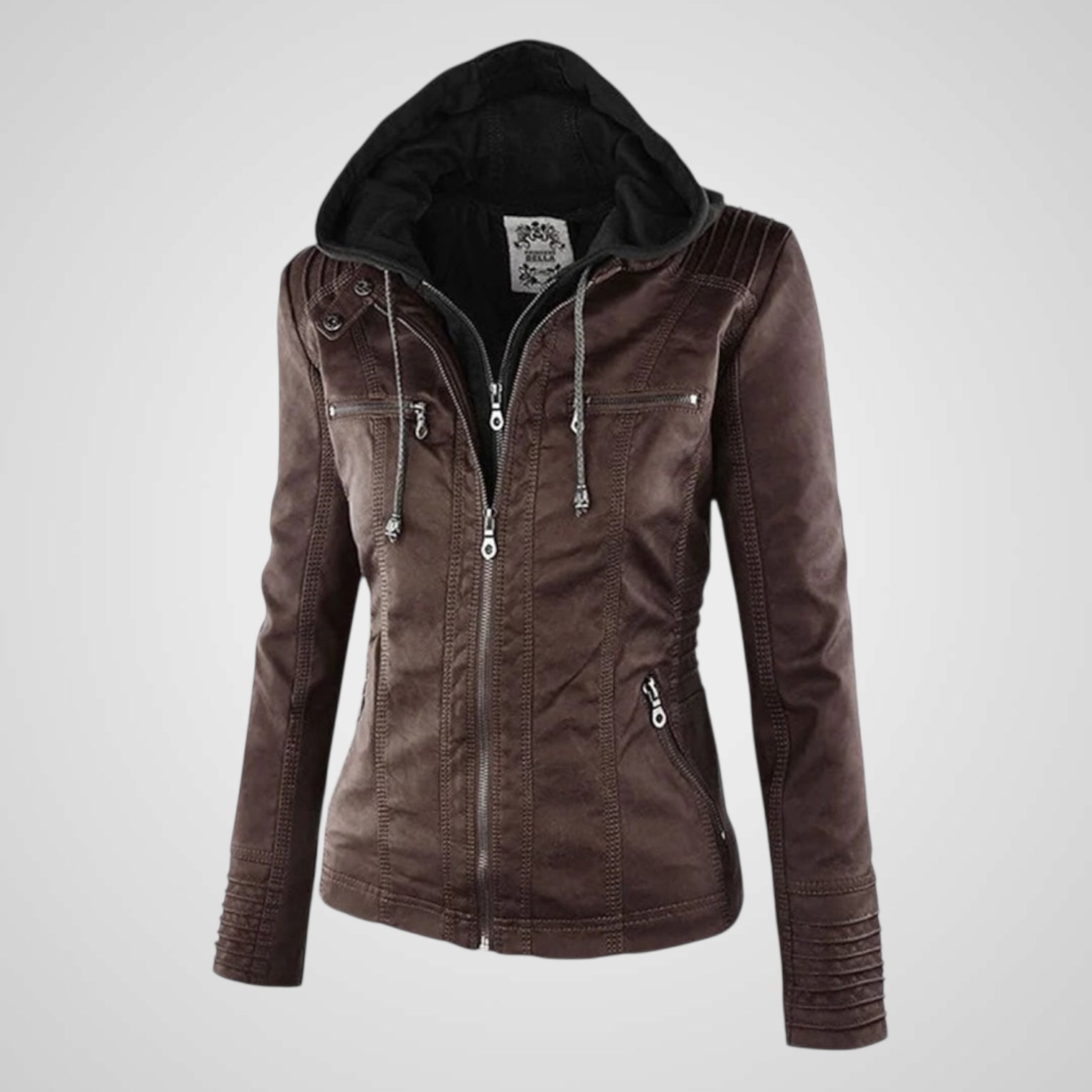 Olivia | Chaqueta de cuero impermeable con capucha para mujer Luvamoda