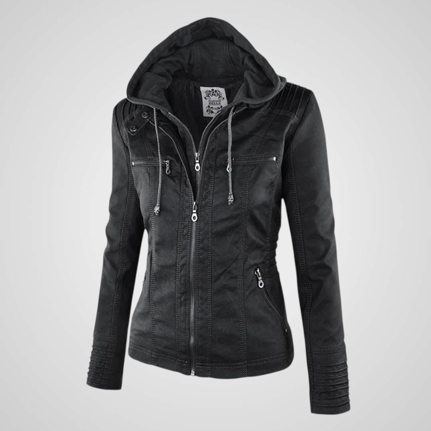 Olivia | Chaqueta de cuero impermeable con capucha para mujer Luvamoda