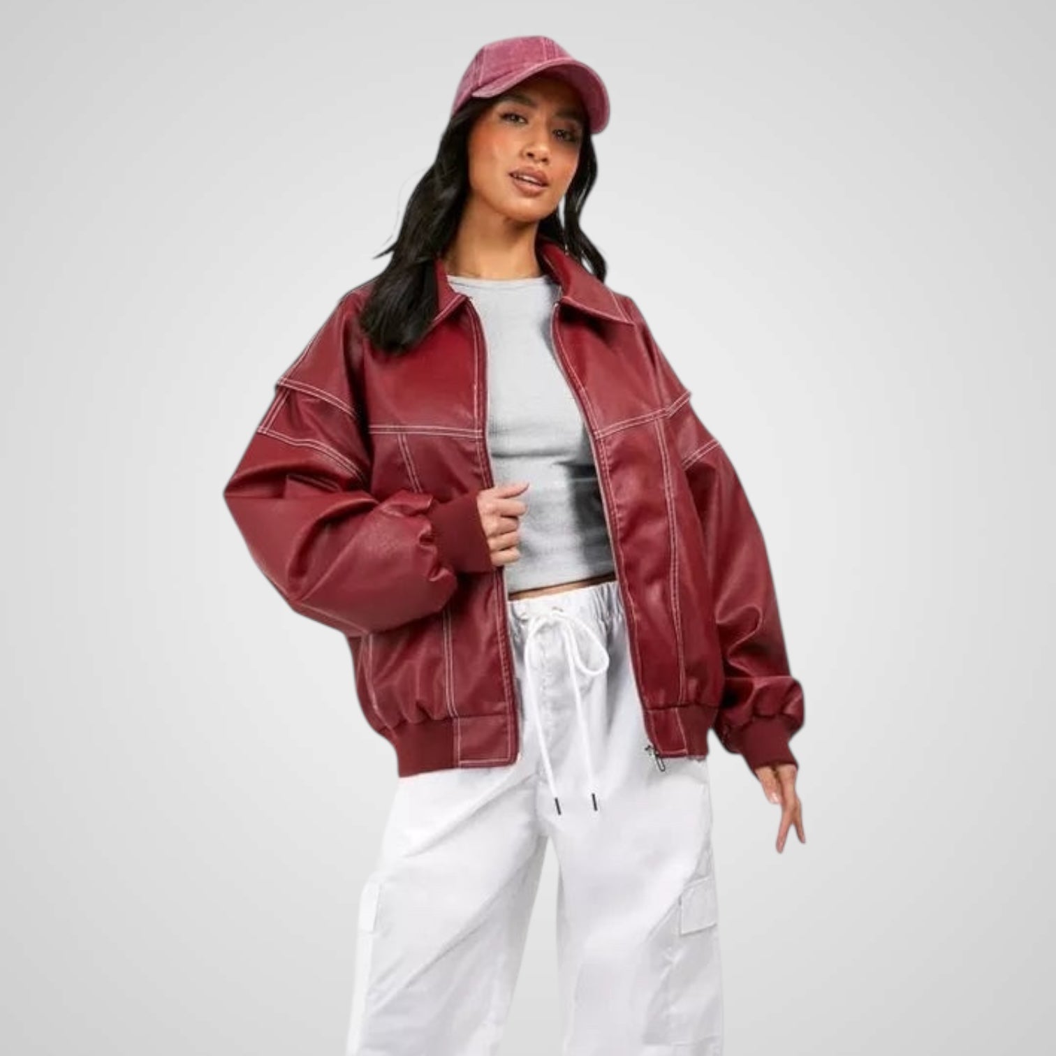Sabrina | Chaqueta de cuero holgada Luvamoda