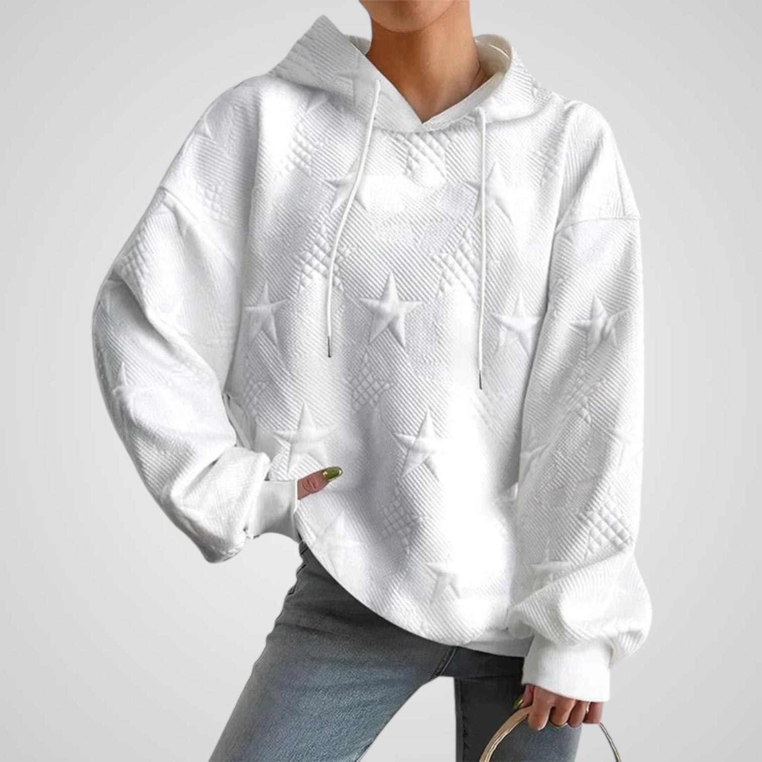 Olivia | Sudadera blanca de manga larga para mujer Luvamoda
