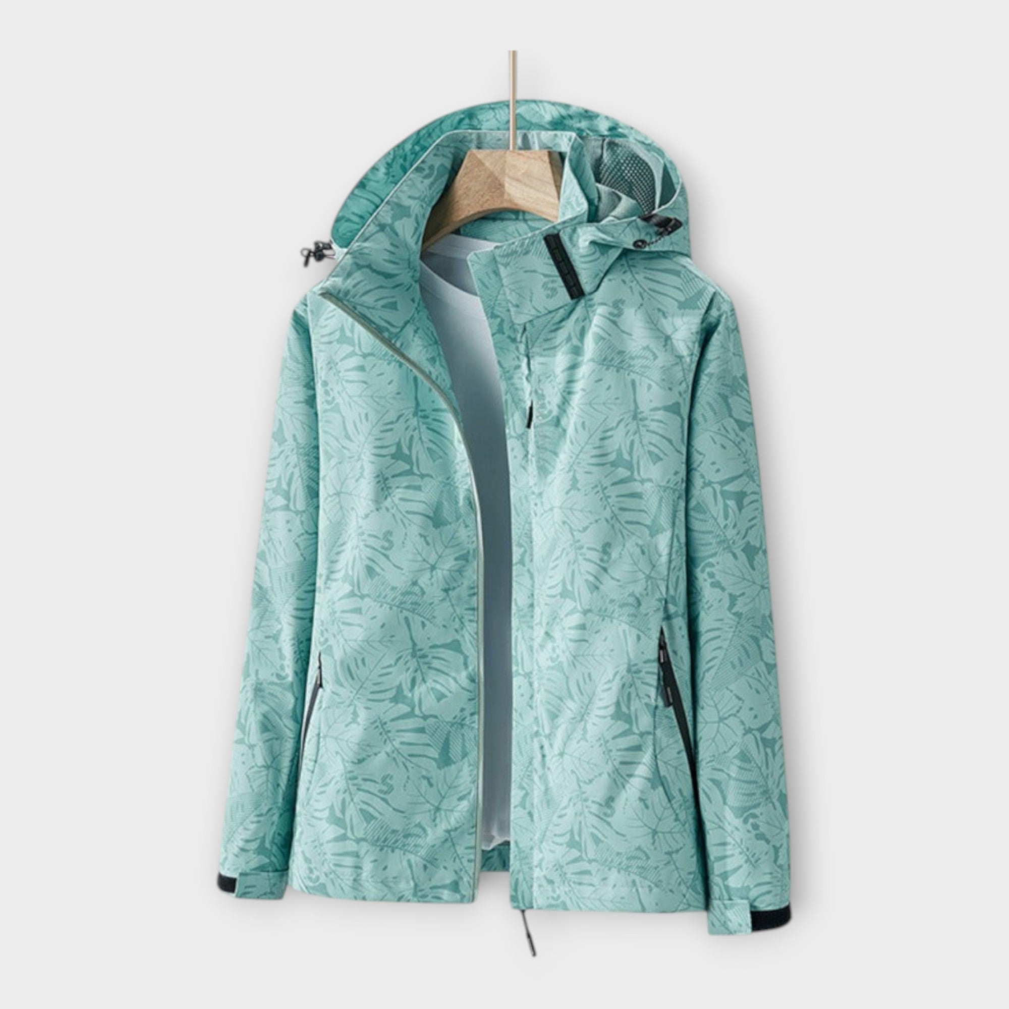 Chaqueta impermeable elegante con capucha Luvamoda