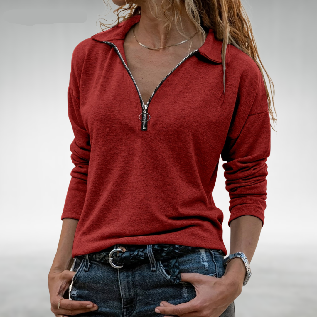 Nadine | Sudadera con capucha y media cremallera para mujer Luvamoda