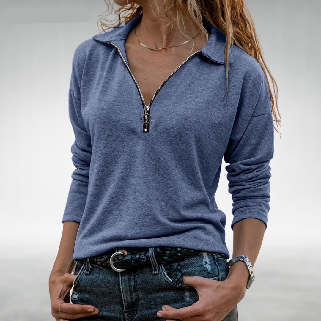 Nadine | Sudadera con capucha y media cremallera para mujer Luvamoda