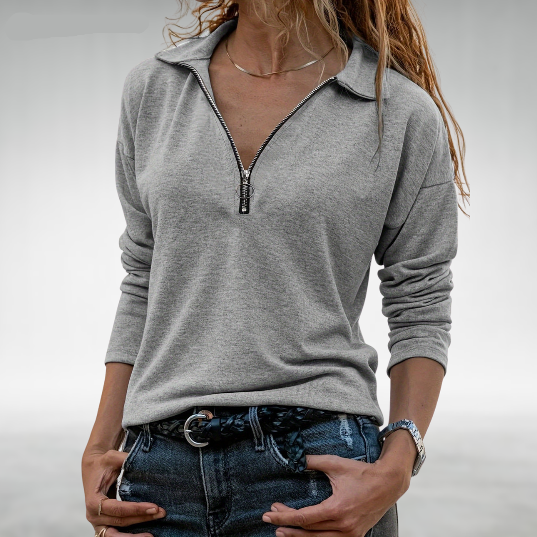Nadine | Sudadera con capucha y media cremallera para mujer Luvamoda