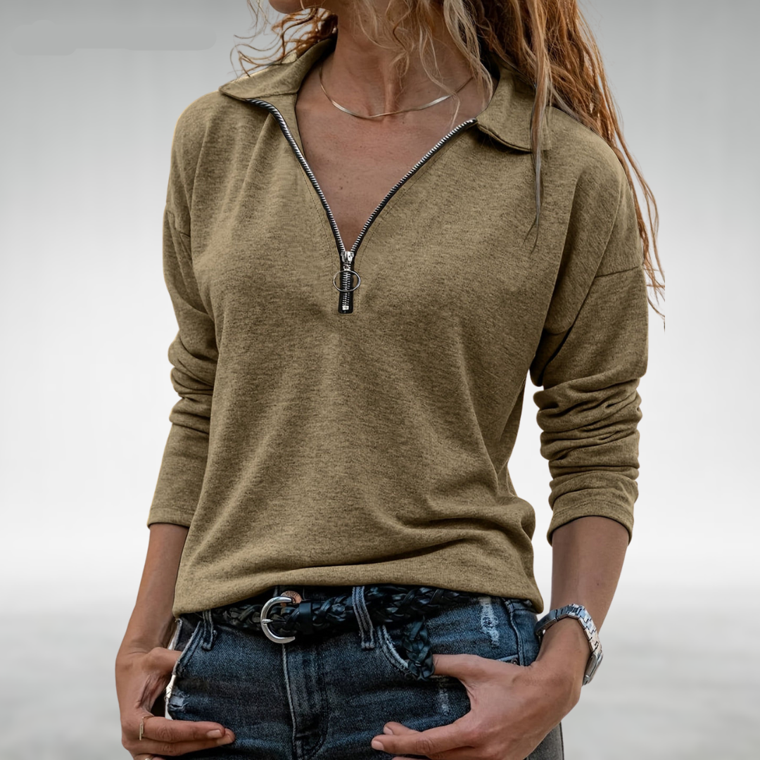 Nadine | Sudadera con capucha y media cremallera para mujer Luvamoda