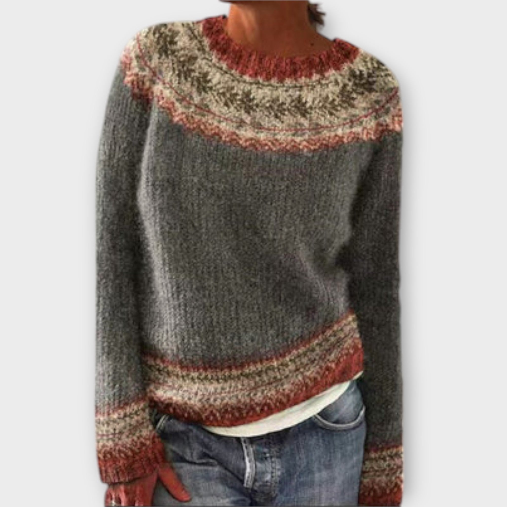 Suéter de punto vintage para mujer Luvamoda