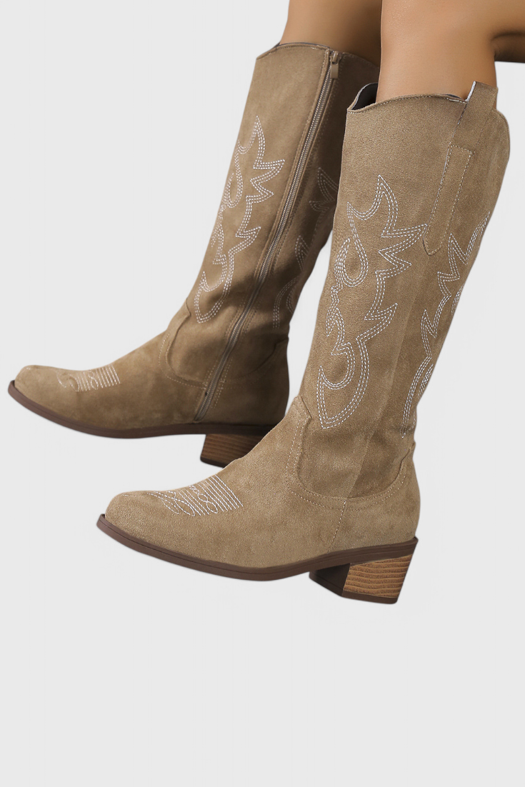 Botas vaqueras de ante estilo western Elka LuvaModa