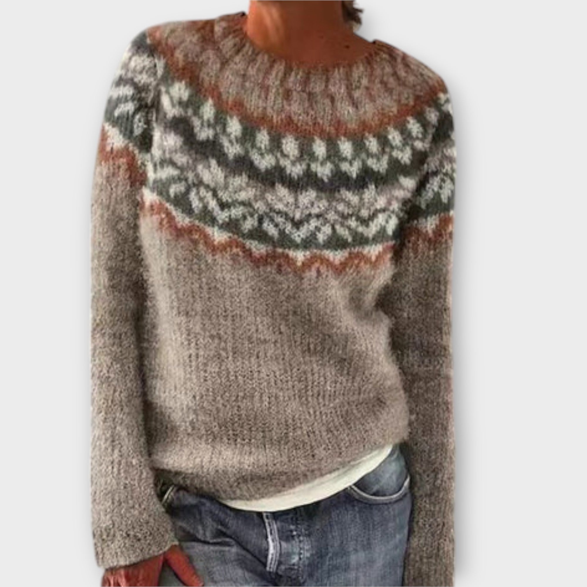 Suéter de punto vintage para mujer Luvamoda