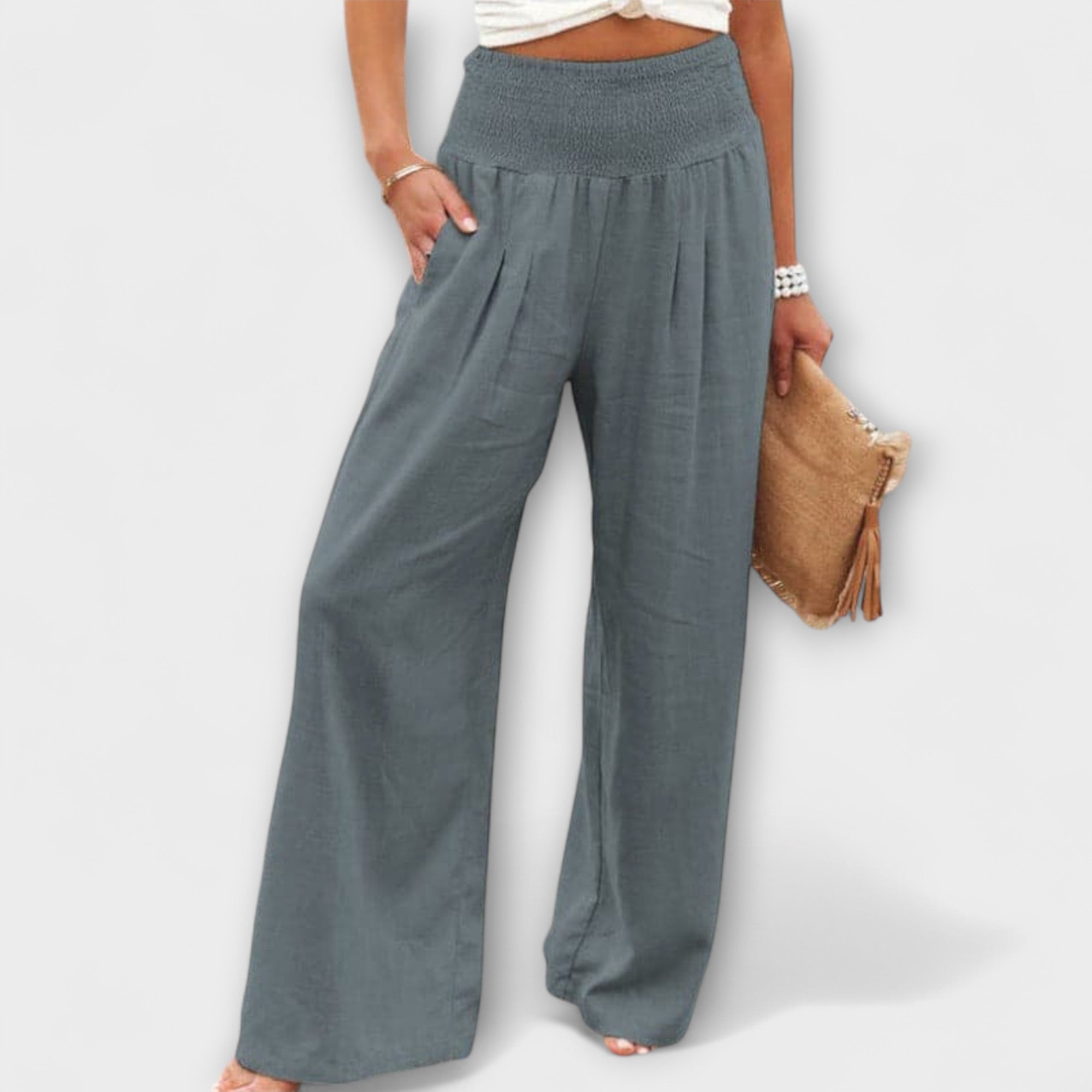 Thearya - Pantalones de lino holgados y casuales LuvaModa