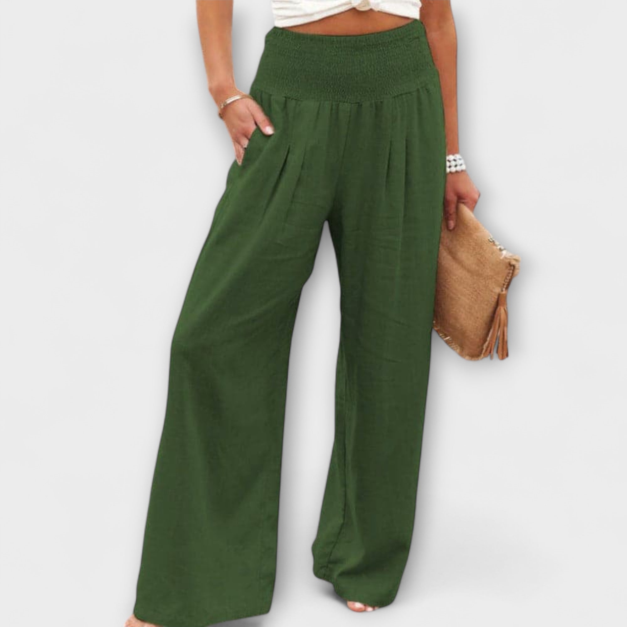 Thearya - Pantalones de lino holgados y casuales LuvaModa