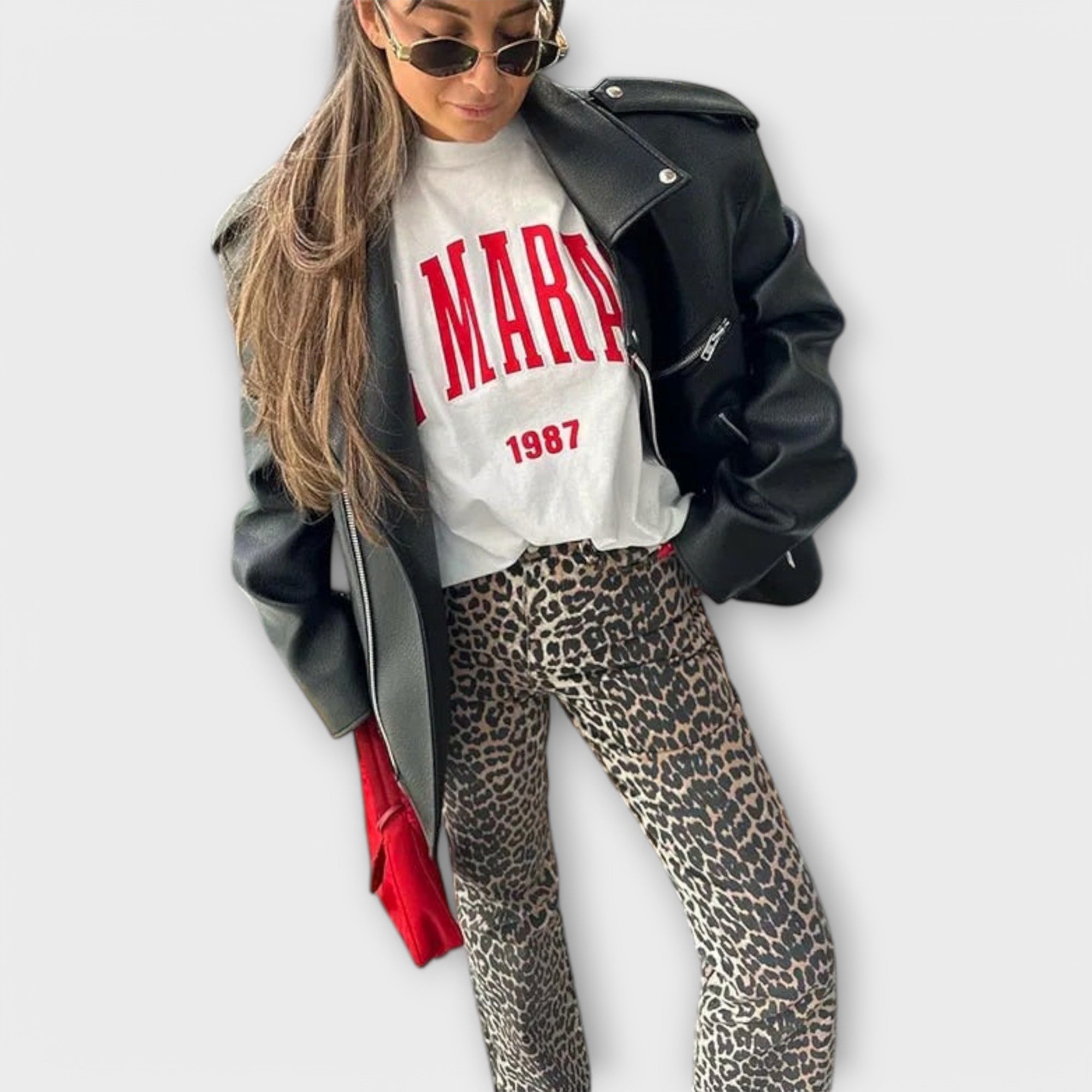 Chandra - Vaqueros vintage con estampado de leopardo LuvaModa