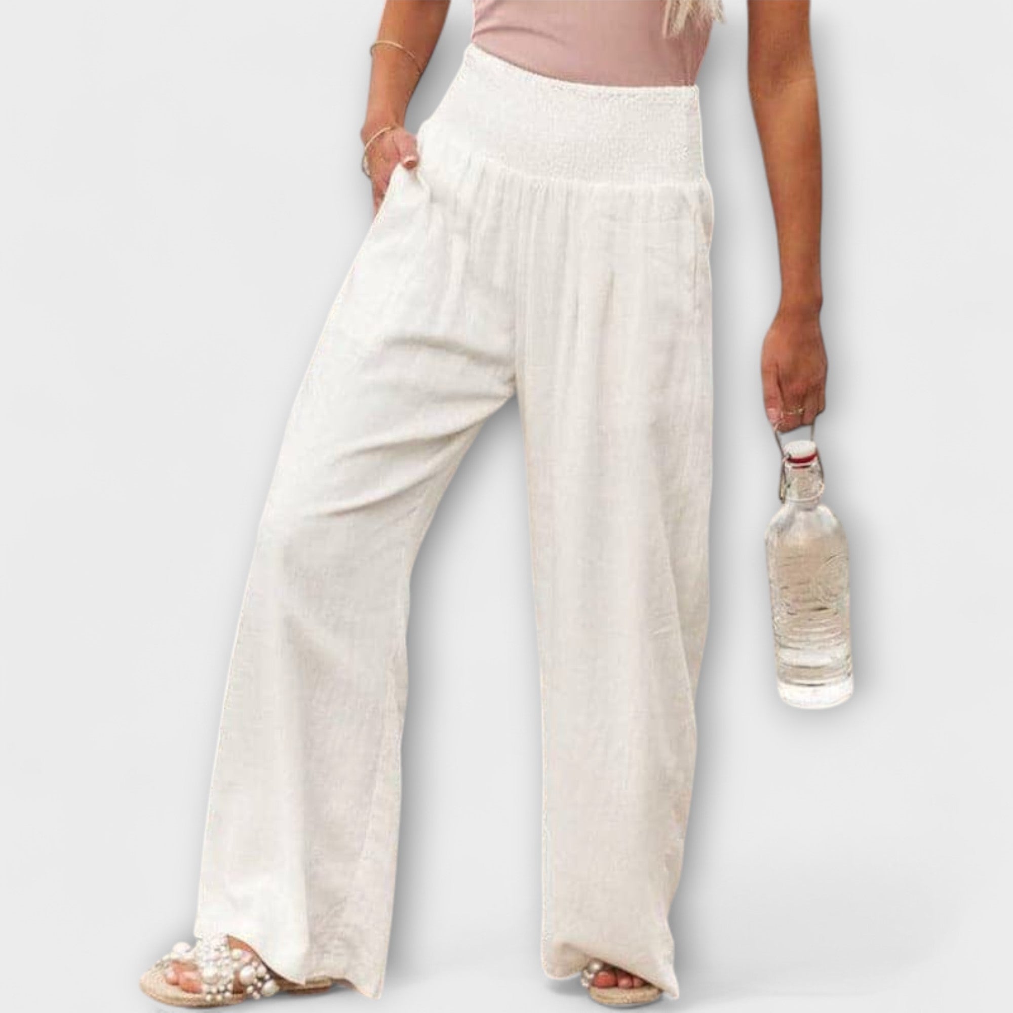 Thearya - Pantalones de lino holgados y casuales LuvaModa