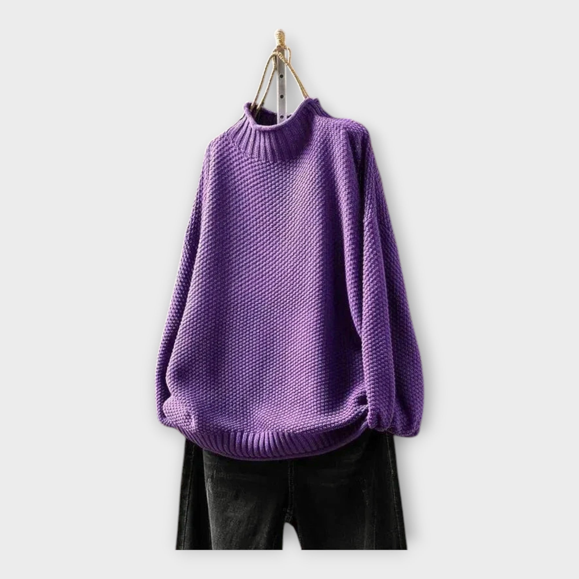 Suéter de punto con cuello alto Luvamoda