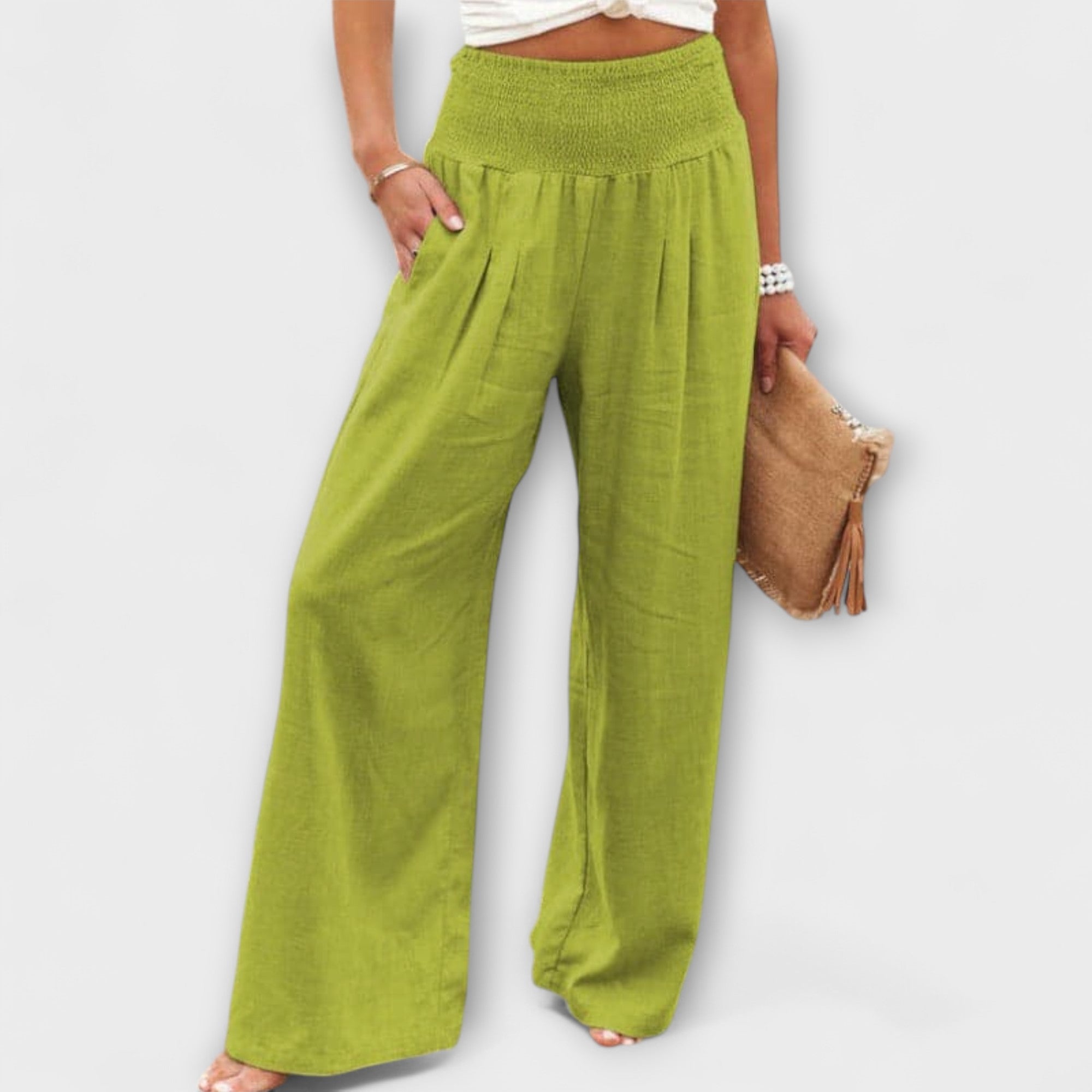 Thearya - Pantalones de lino holgados y casuales LuvaModa