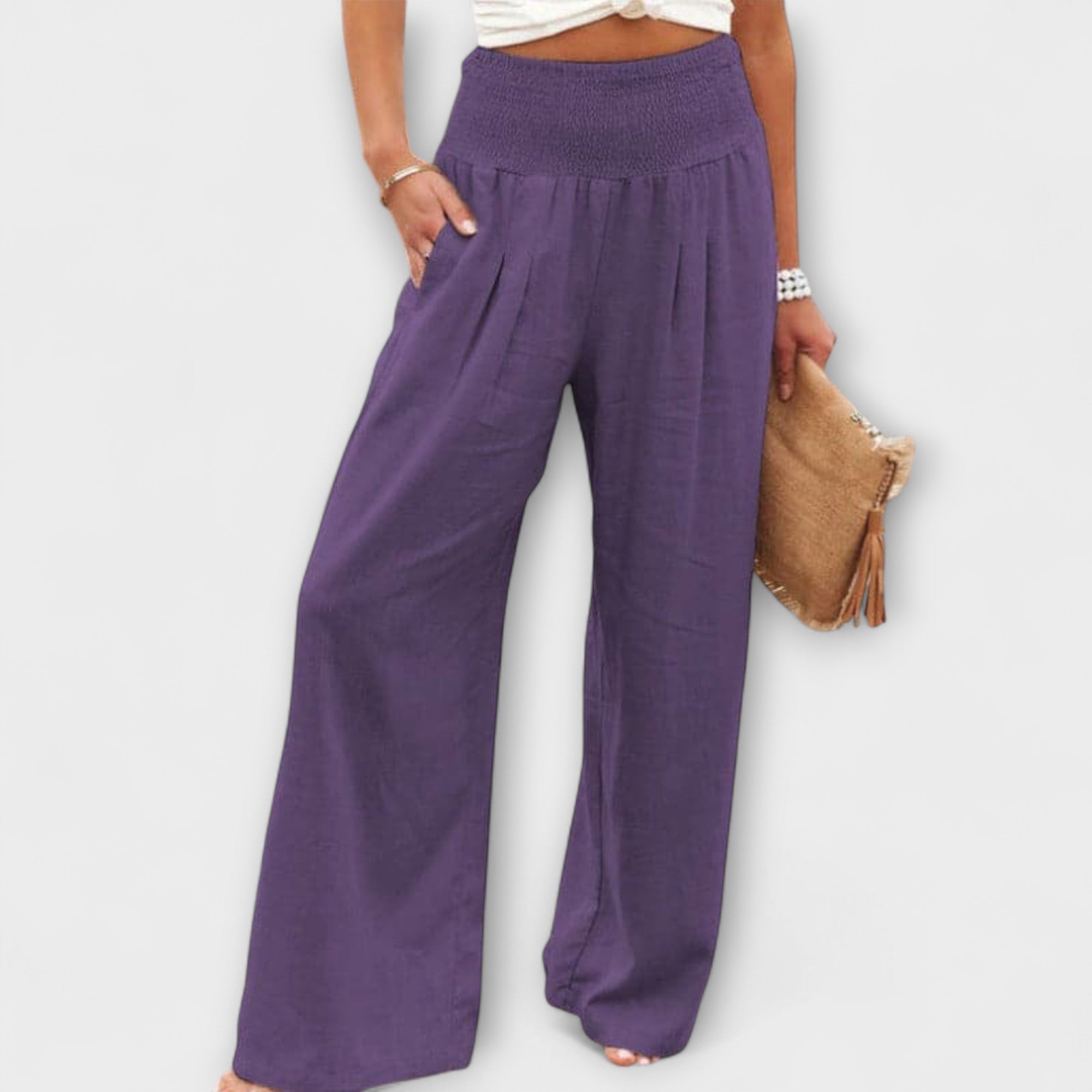Thearya - Pantalones de lino holgados y casuales LuvaModa