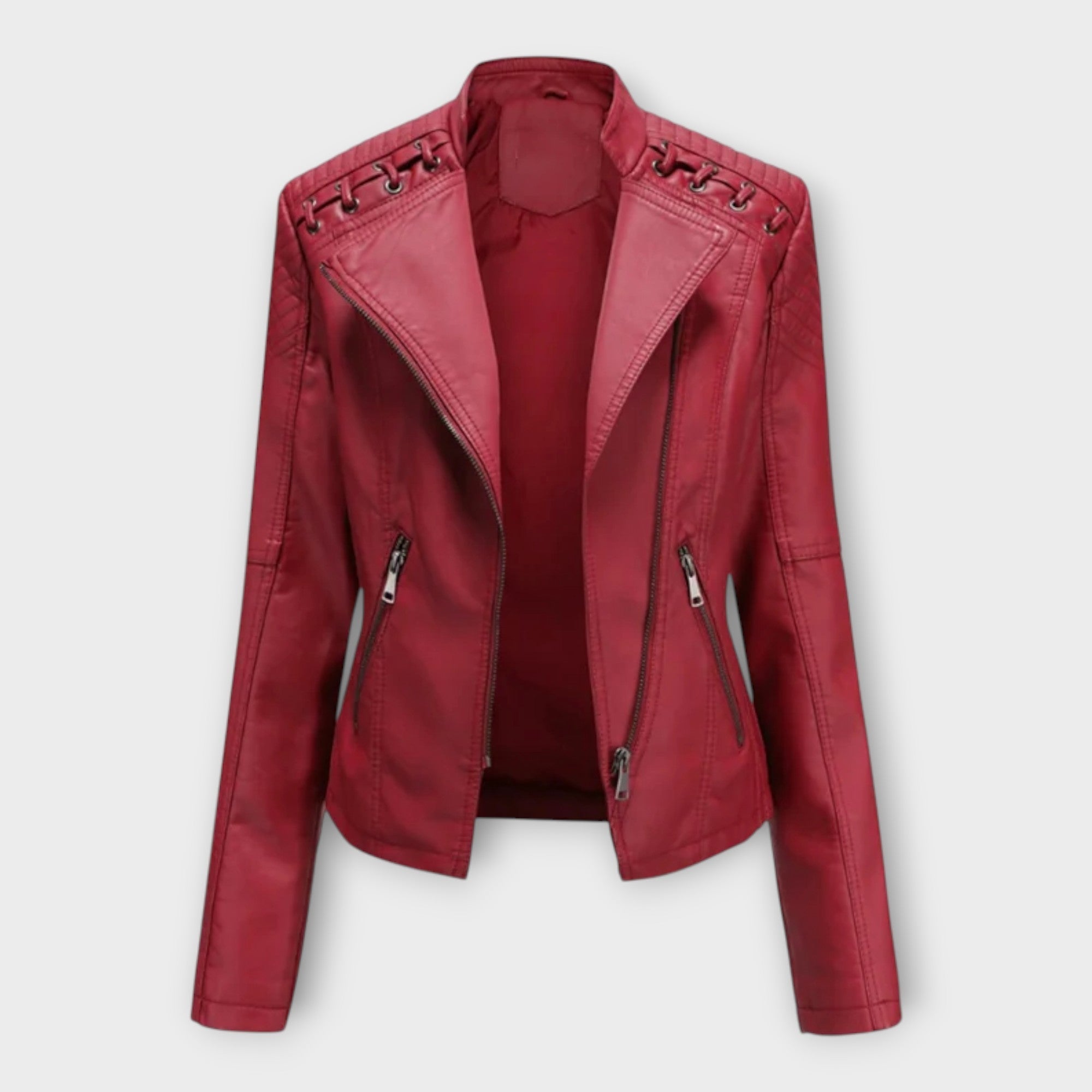 Chaqueta de cuero moderna con una línea elegante y un refinamiento atemporal Luvamoda