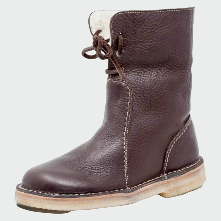 Botas de piel impermeables con forro de lana. LuvaModa