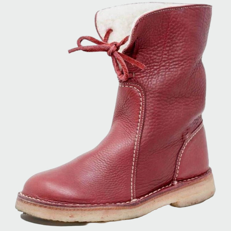 Botas de piel impermeables con forro de lana. LuvaModa