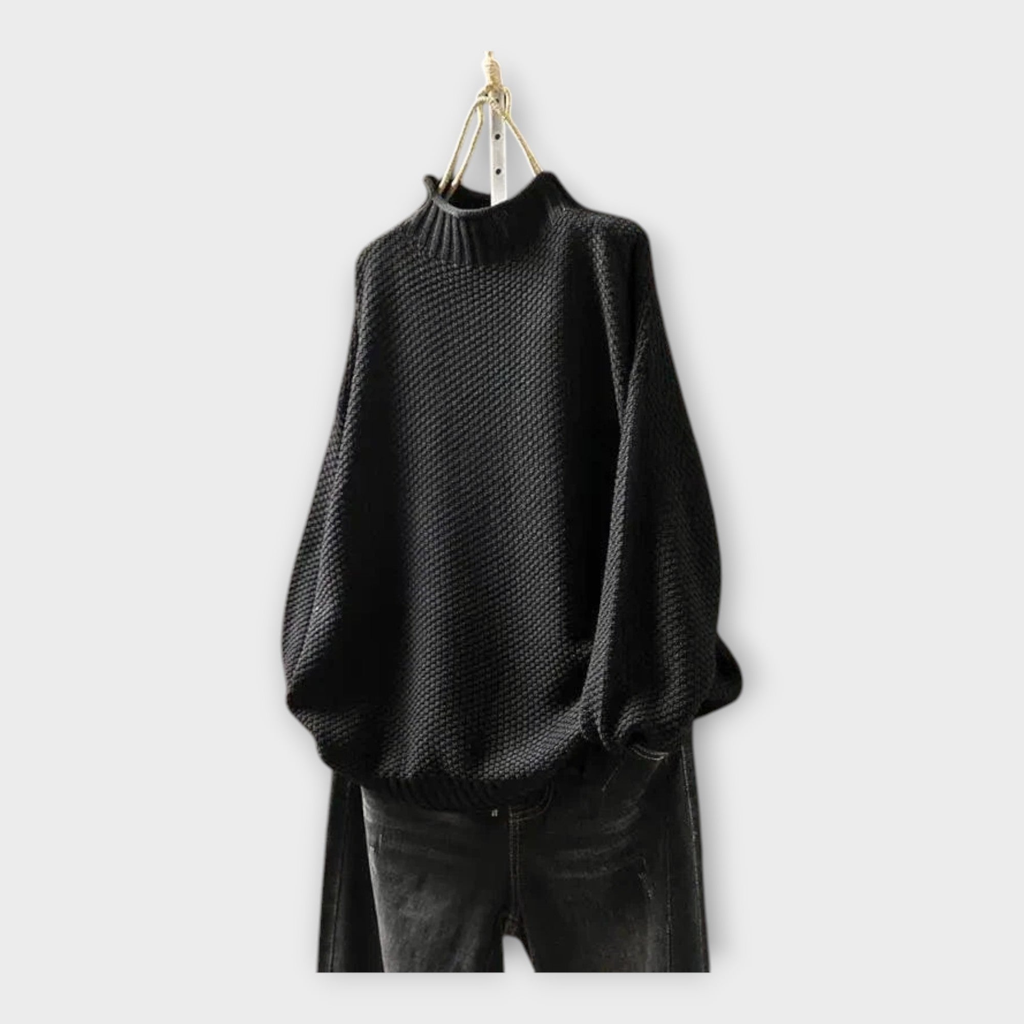 Suéter de punto con cuello alto Luvamoda