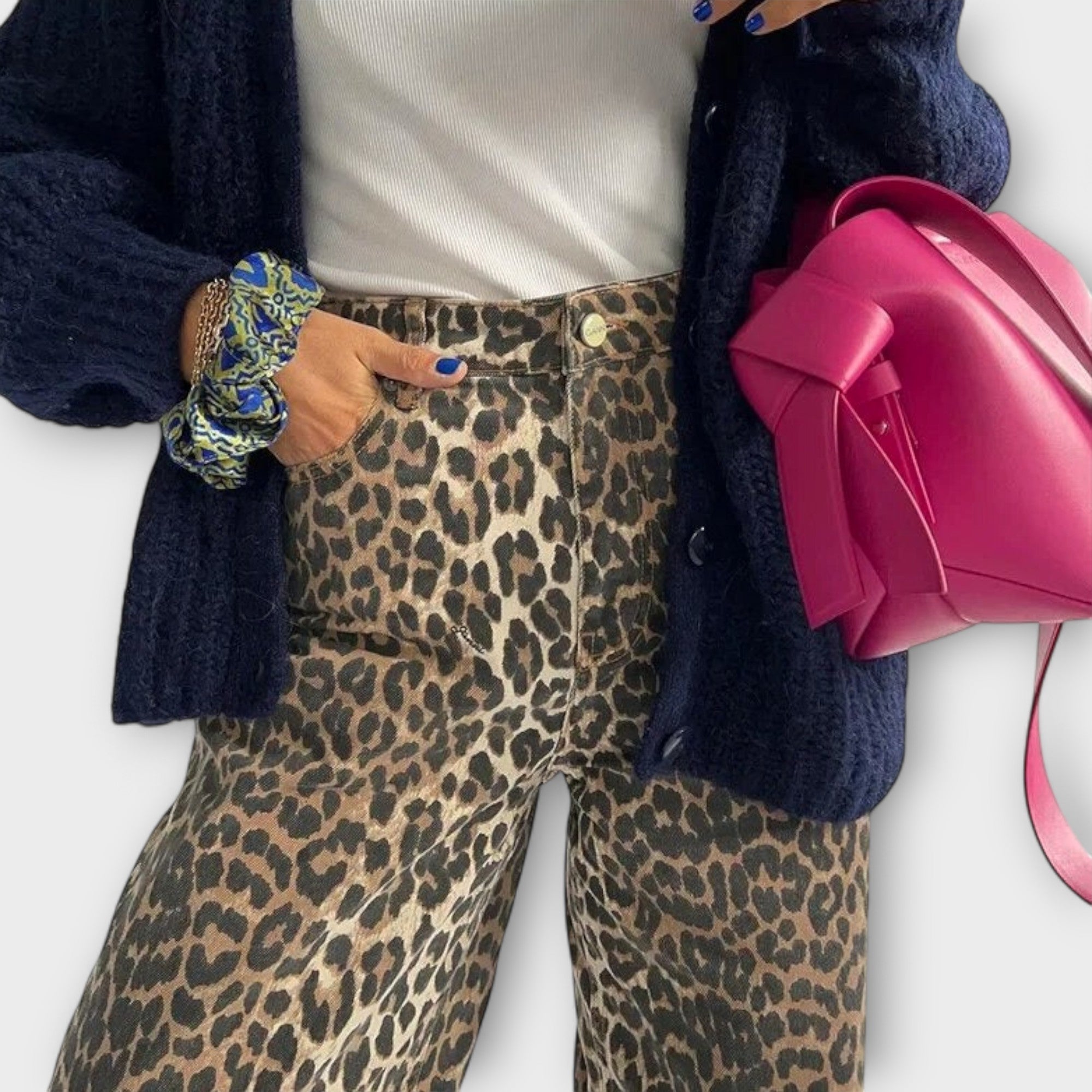 Chandra - Vaqueros vintage con estampado de leopardo LuvaModa