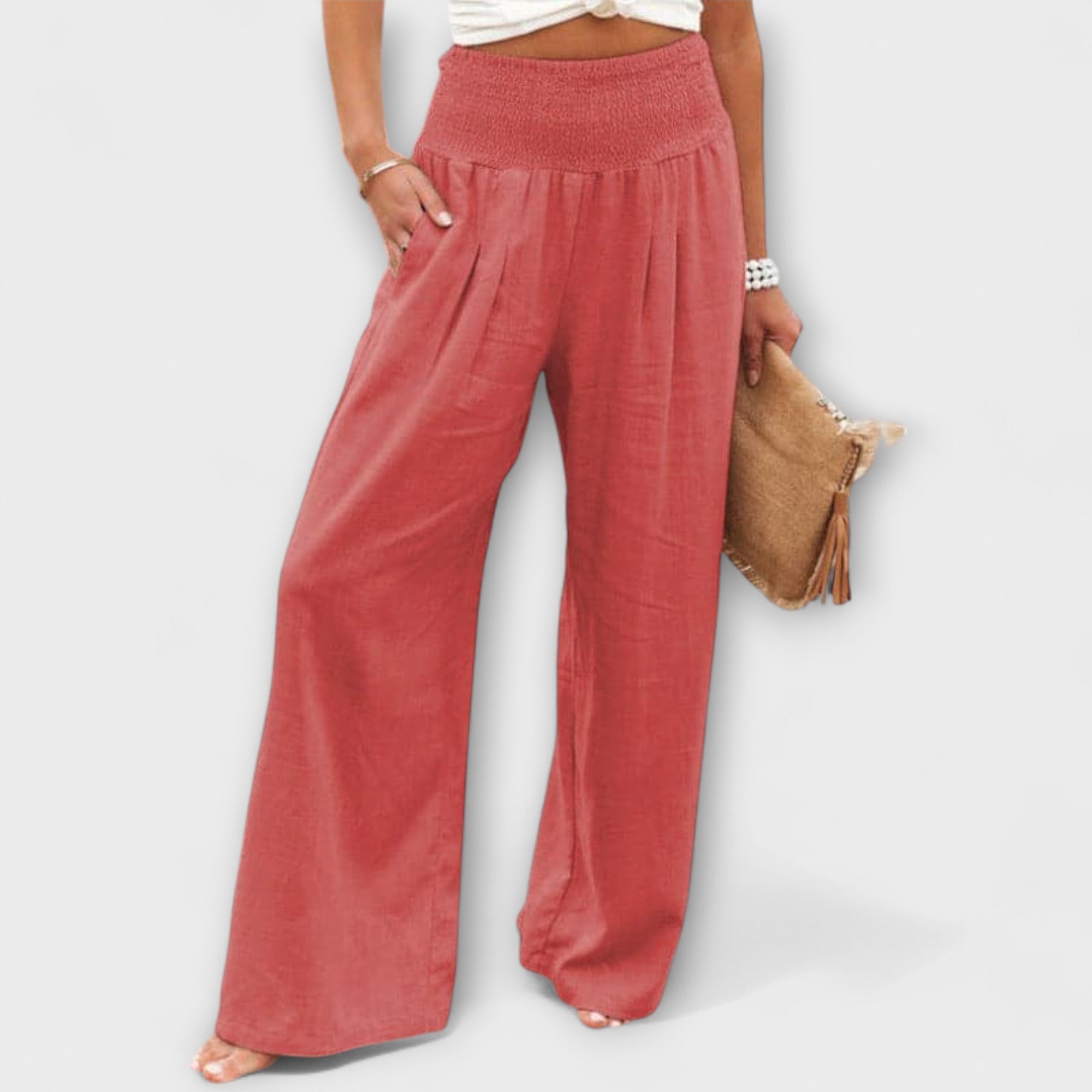 Thearya - Pantalones de lino holgados y casuales LuvaModa
